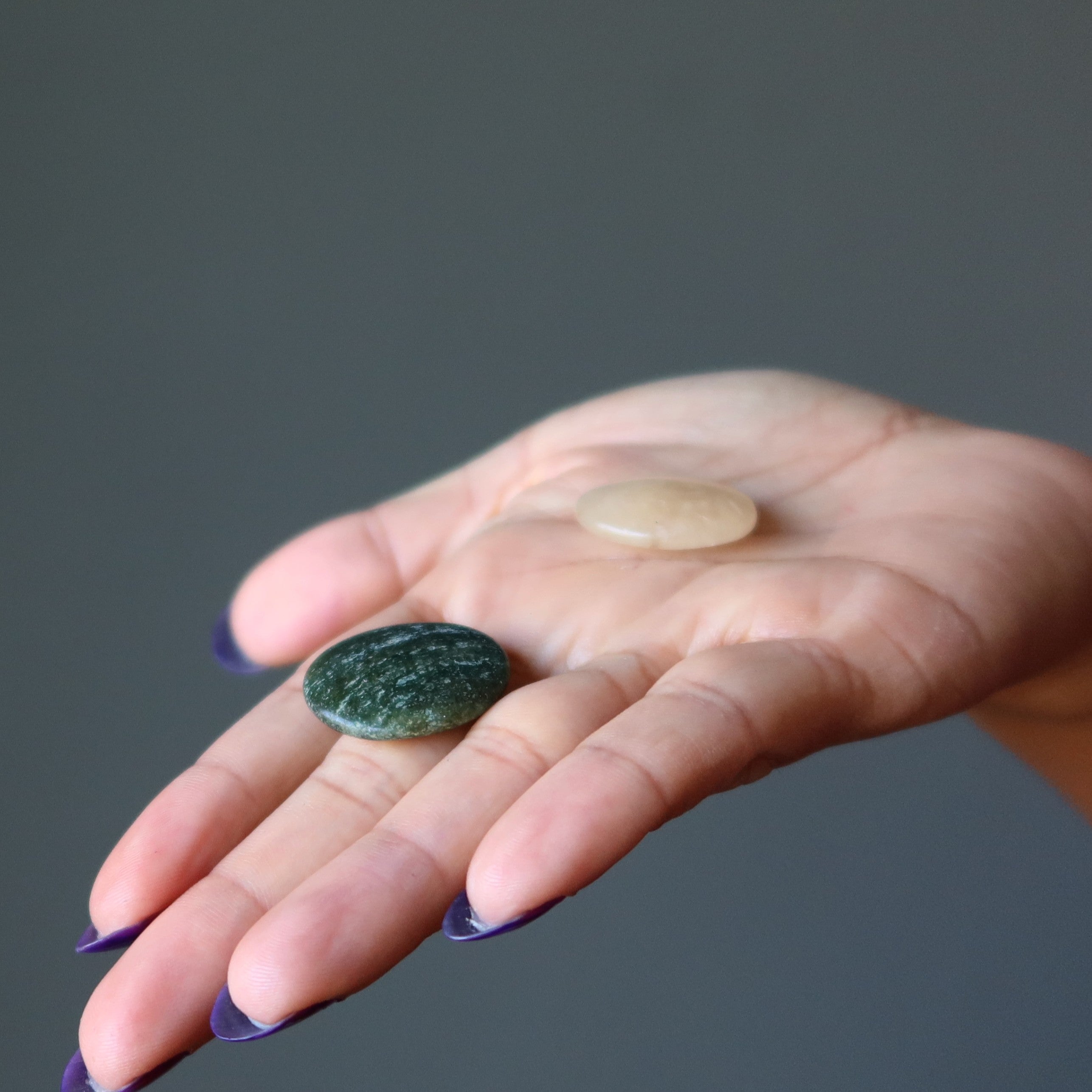 Aventurine Grid Crystal Pair Green Orange Money Coin