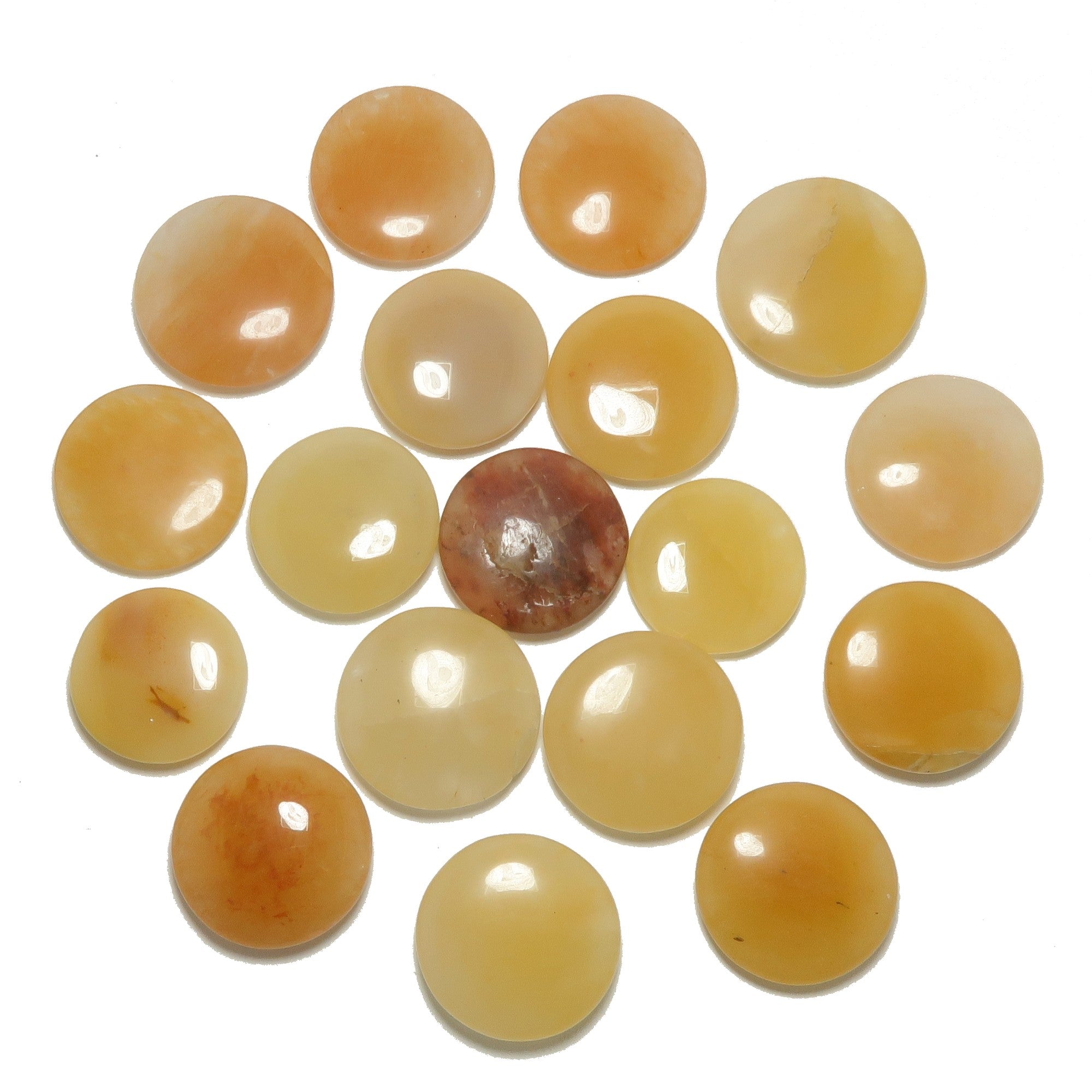 Orange Aventurine Grid Crystal Bundle Coin Set of 18