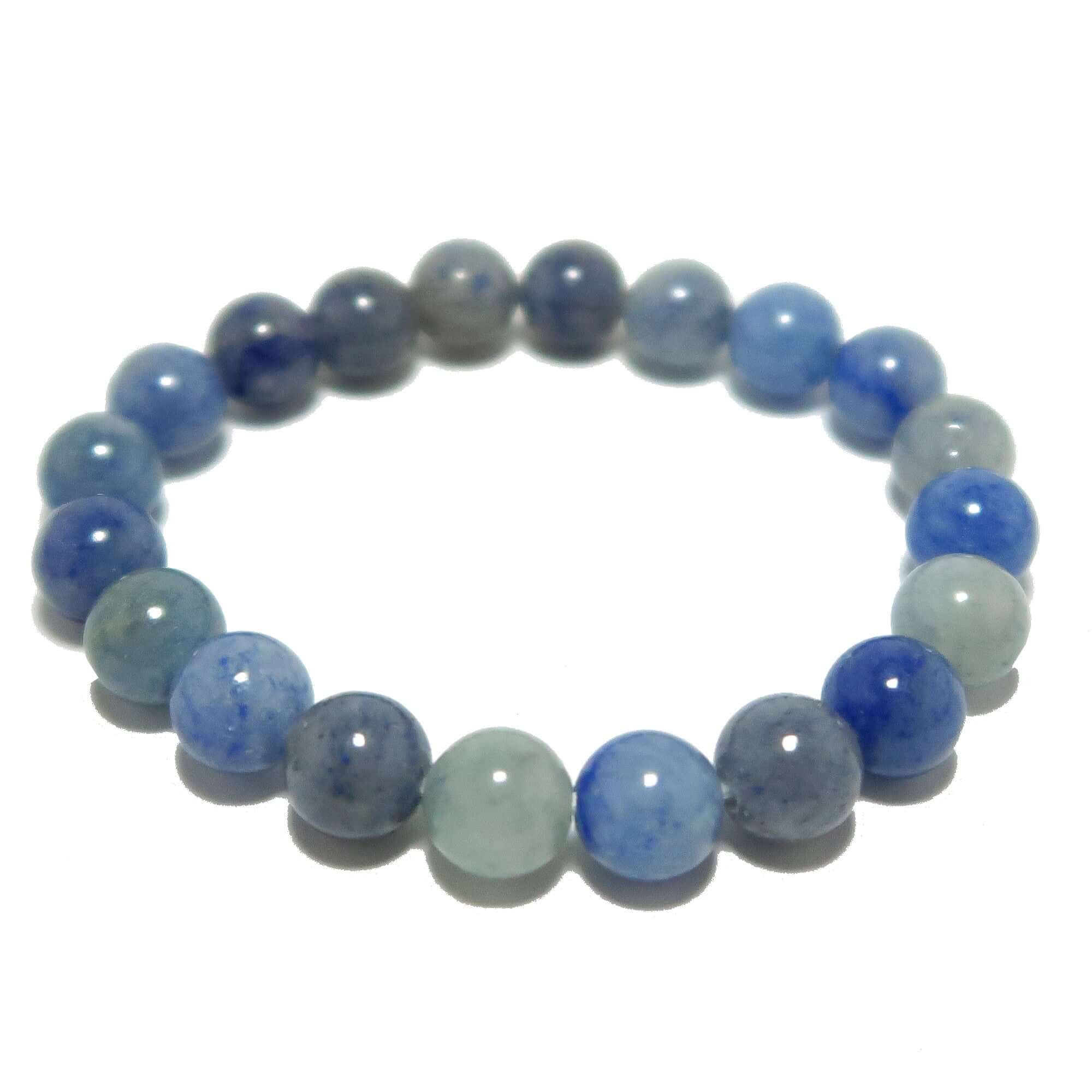 Bracelet en Aventurine Bleue – Perles de Pierres Précieuses pour la Concentration et le Succès