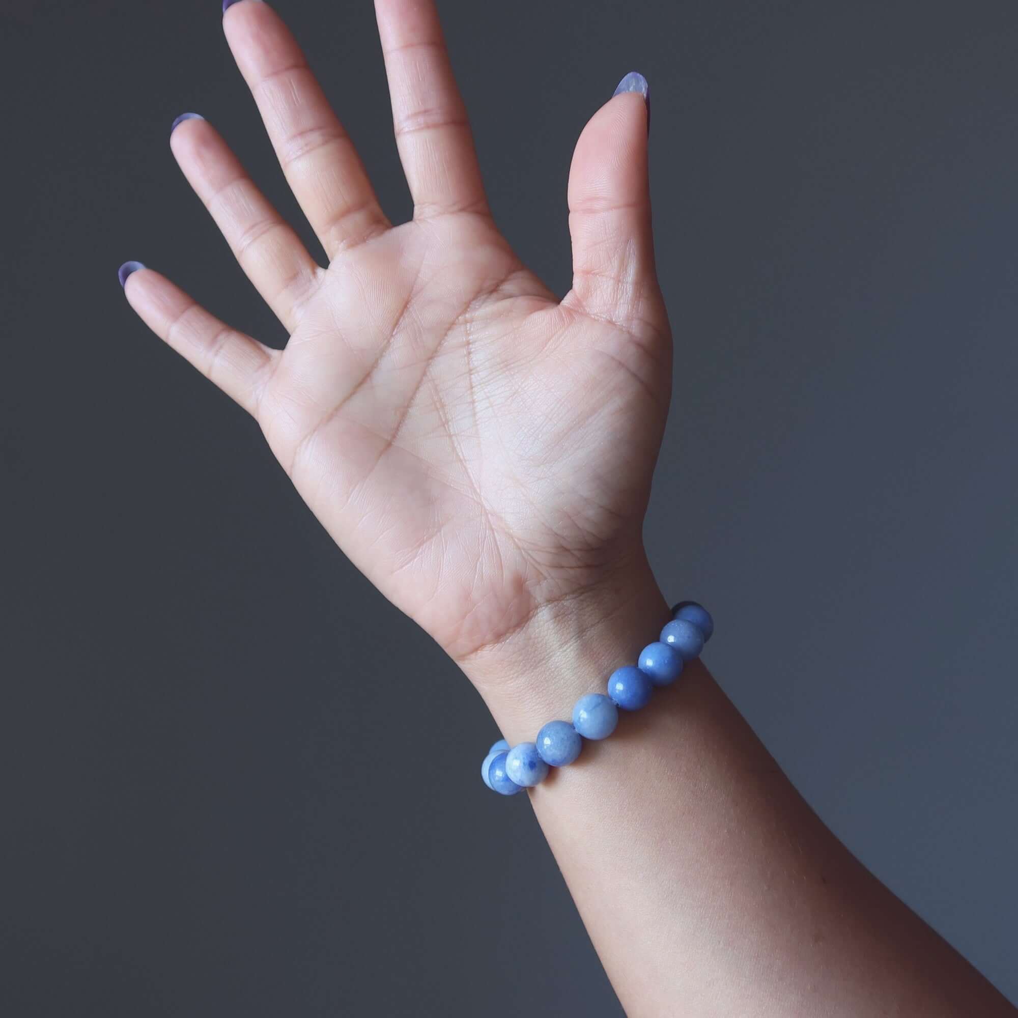 Bracelet en Aventurine Bleue – Perles de Pierres Précieuses pour la Concentration et le Succès