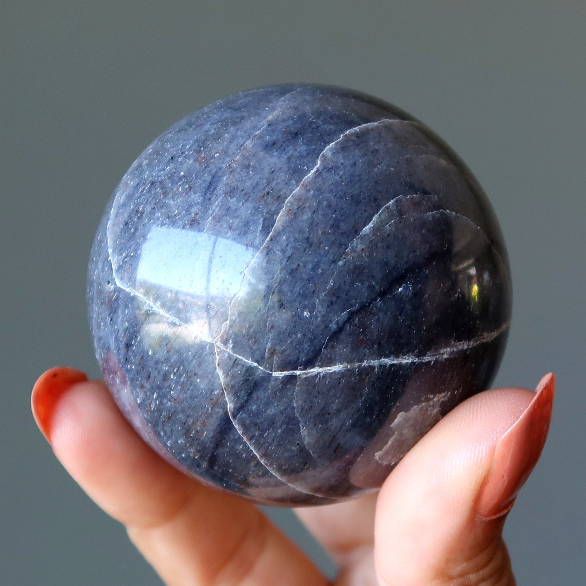 Sphère en Aventurine Bleu Nuit – Boule de Cristal Méridien