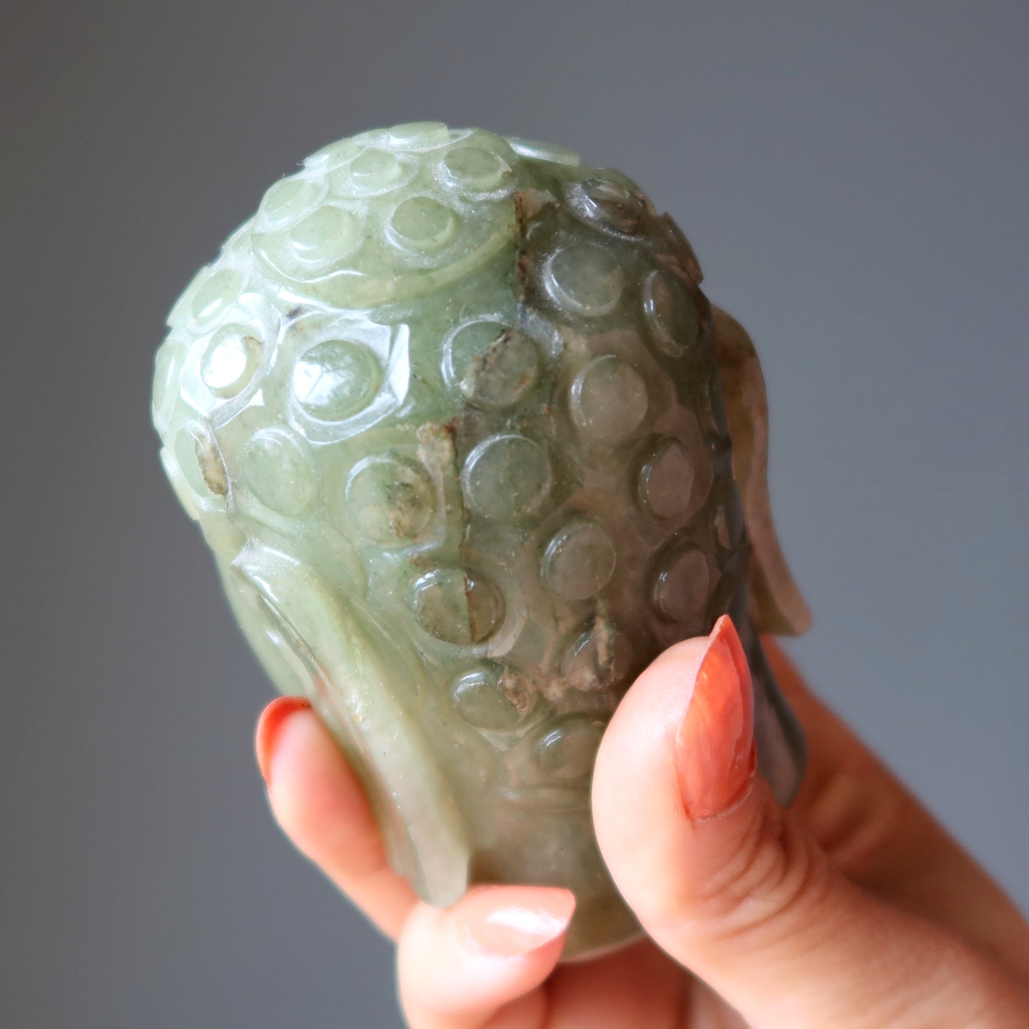 Grüne Aventurin Buddha Kopf Zen Meditationskristall