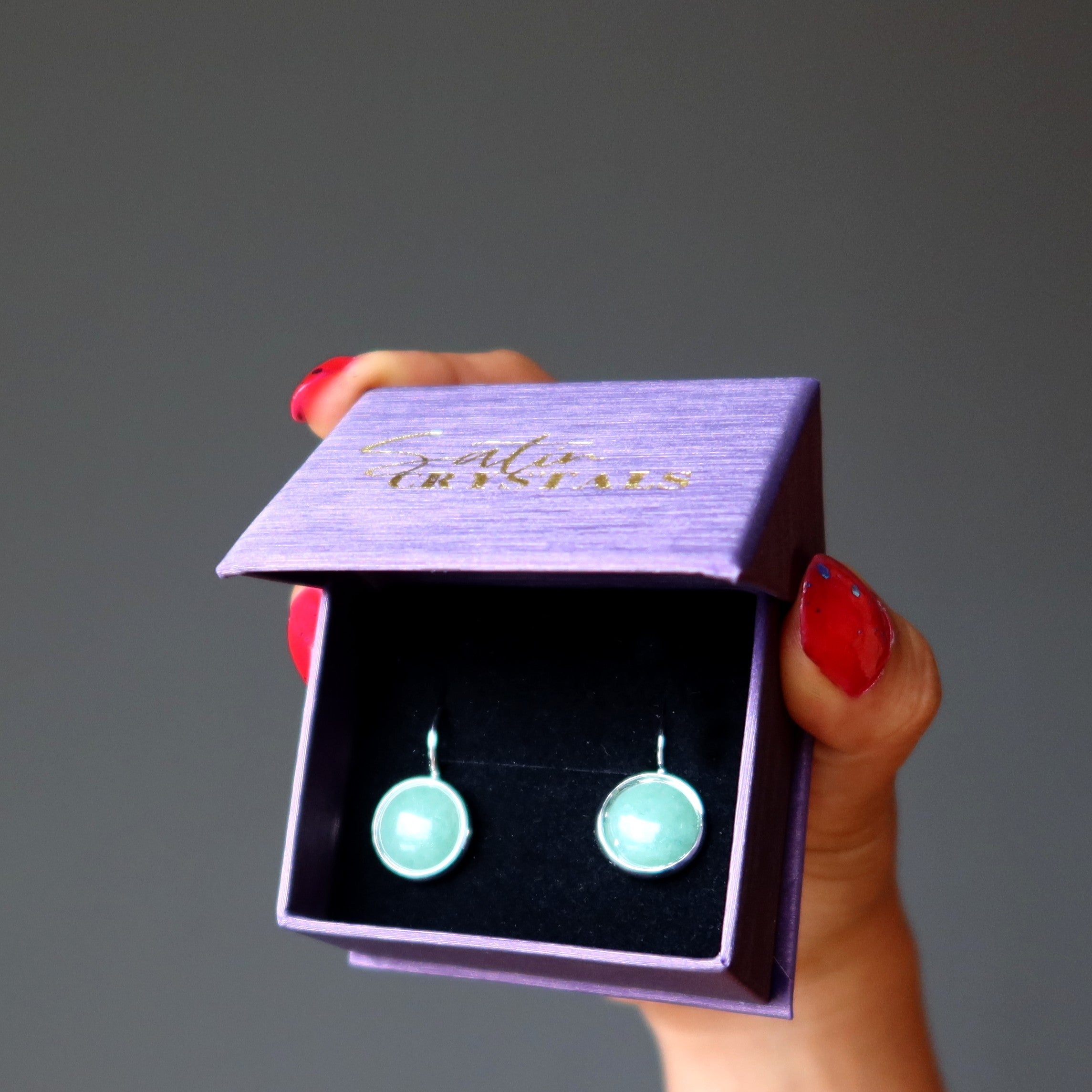 Green Aventurine Earrings Lucky Abundance Silver Medallion