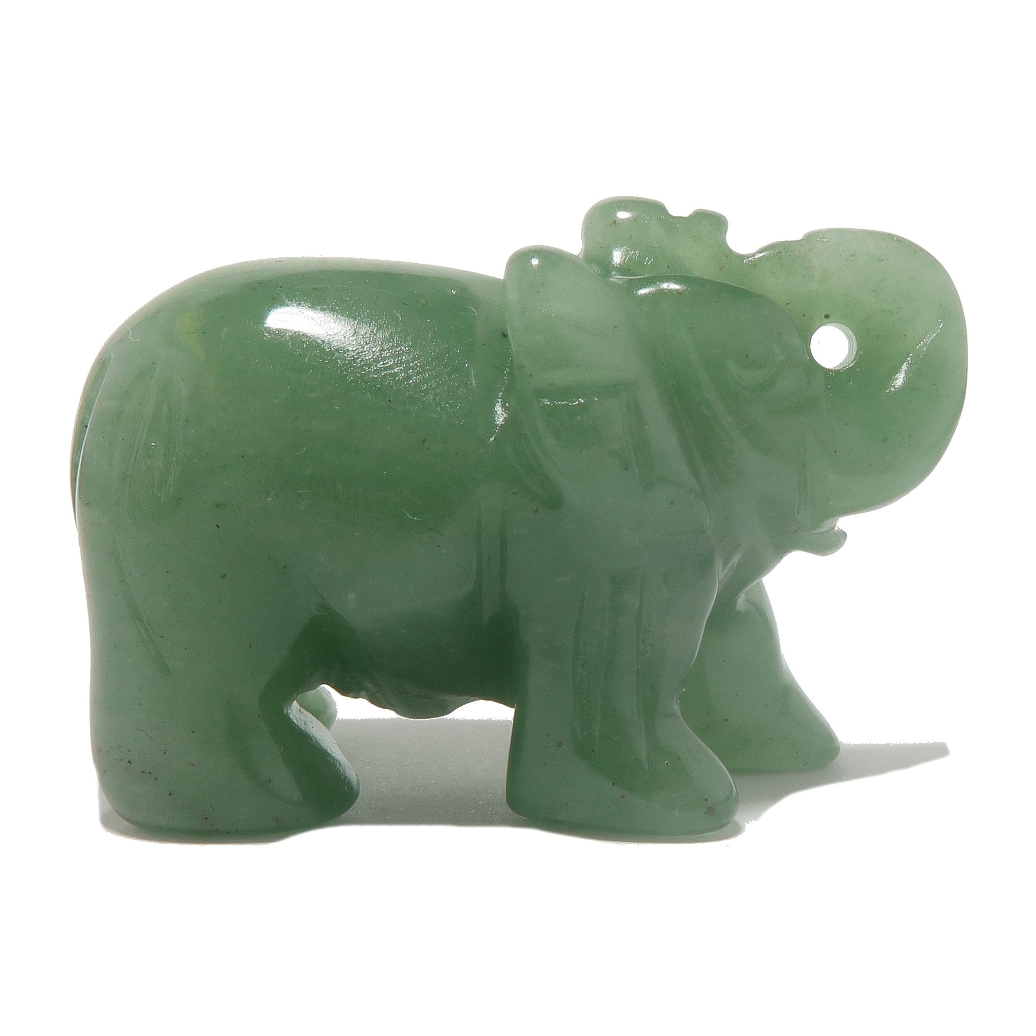 Figurine d'éléphant en aventurine verte porte-bonheur