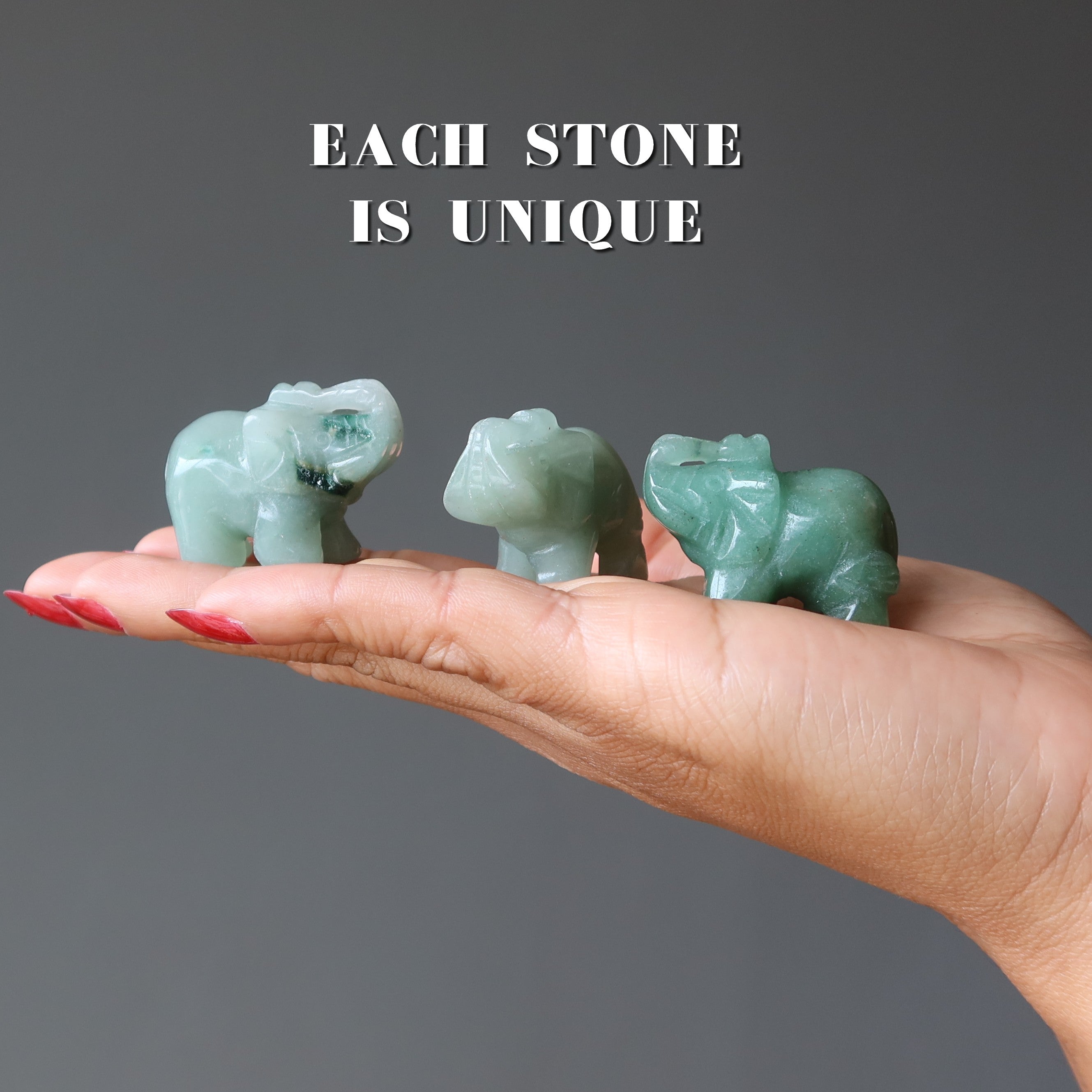 Figurine d'éléphant en aventurine verte porte-bonheur