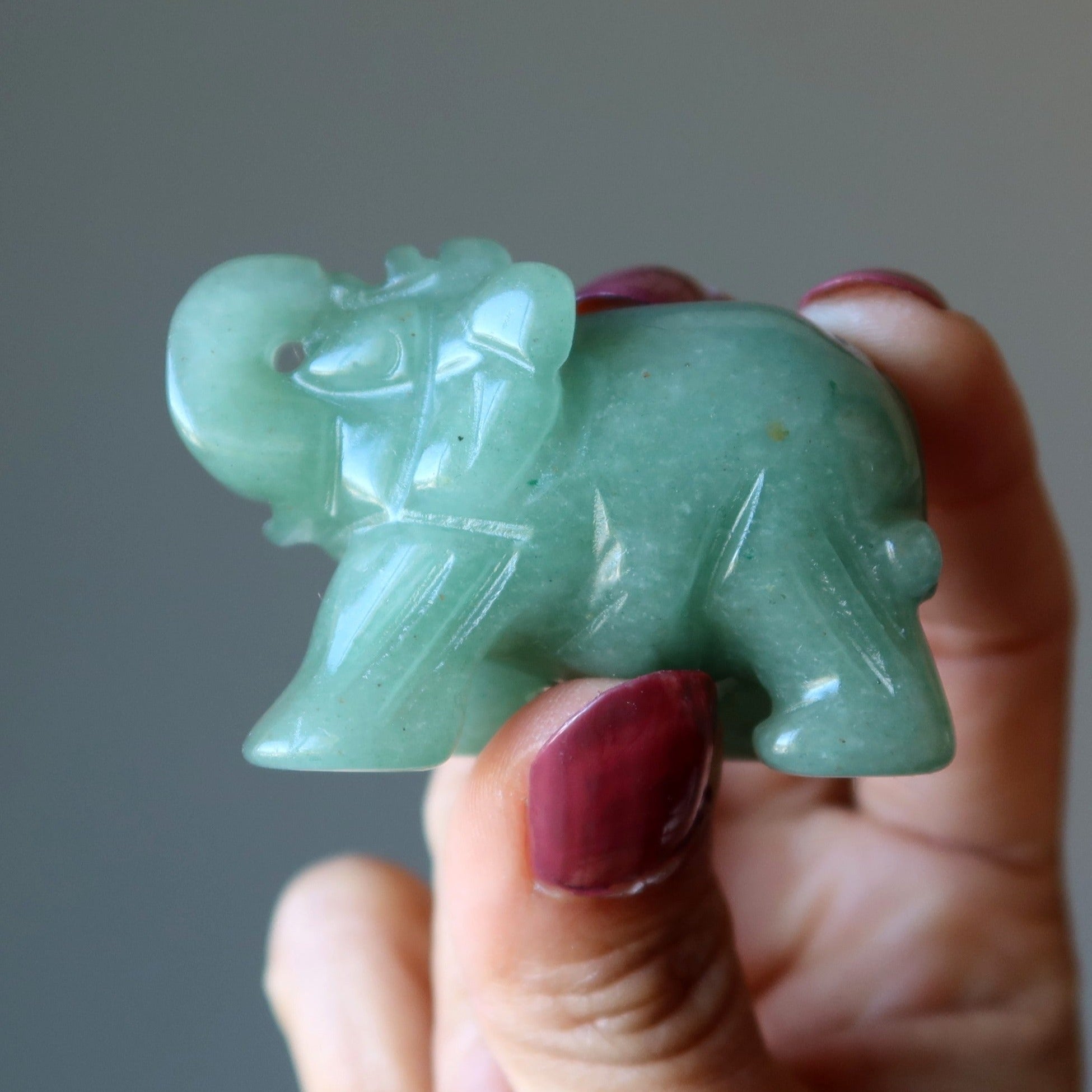 Green Aventurine Elephant Lucky Money Wounded Warrior