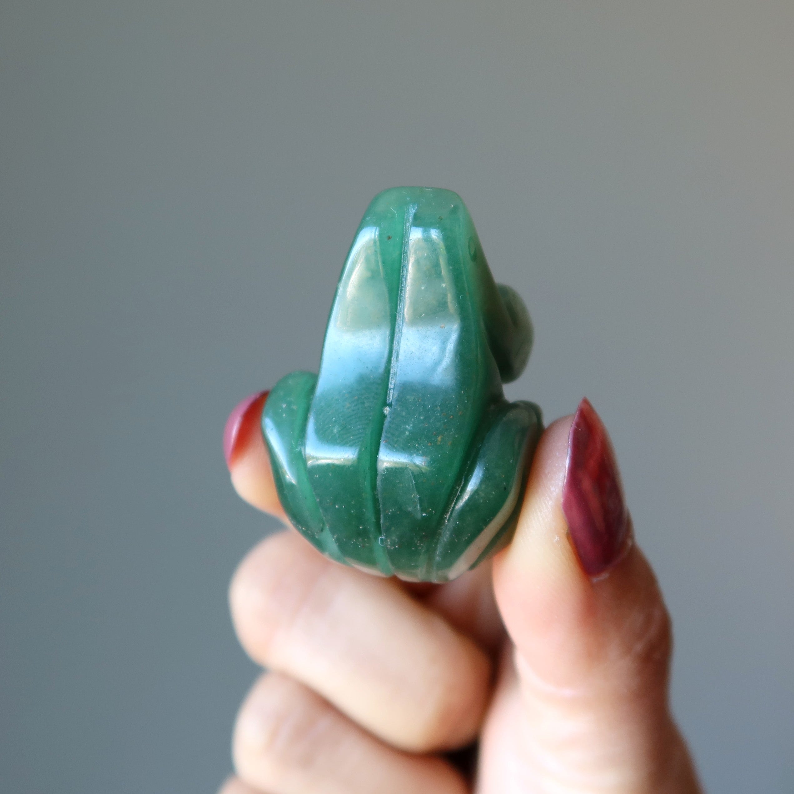 Green Aventurine Frog Leap of Faith Crysal Figurine