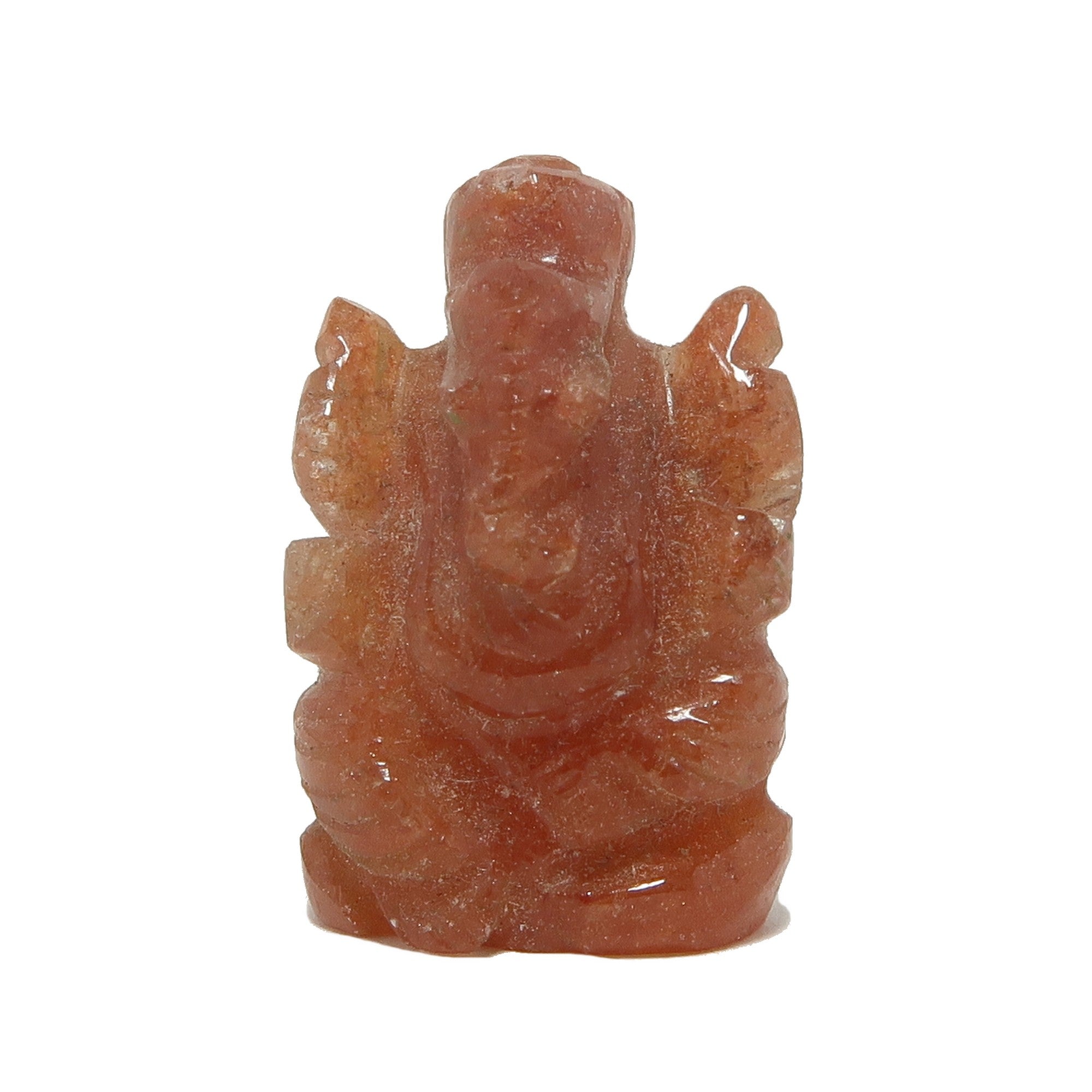 Aventurin Ganesha Elefantengott Statue Miniatur Rot