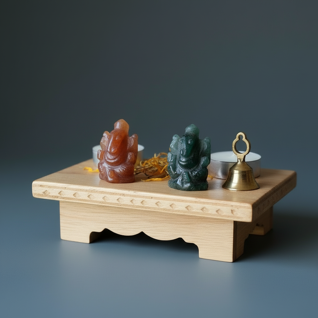 Aventurin Ganesha Elefantengott Statue Miniatur Rot