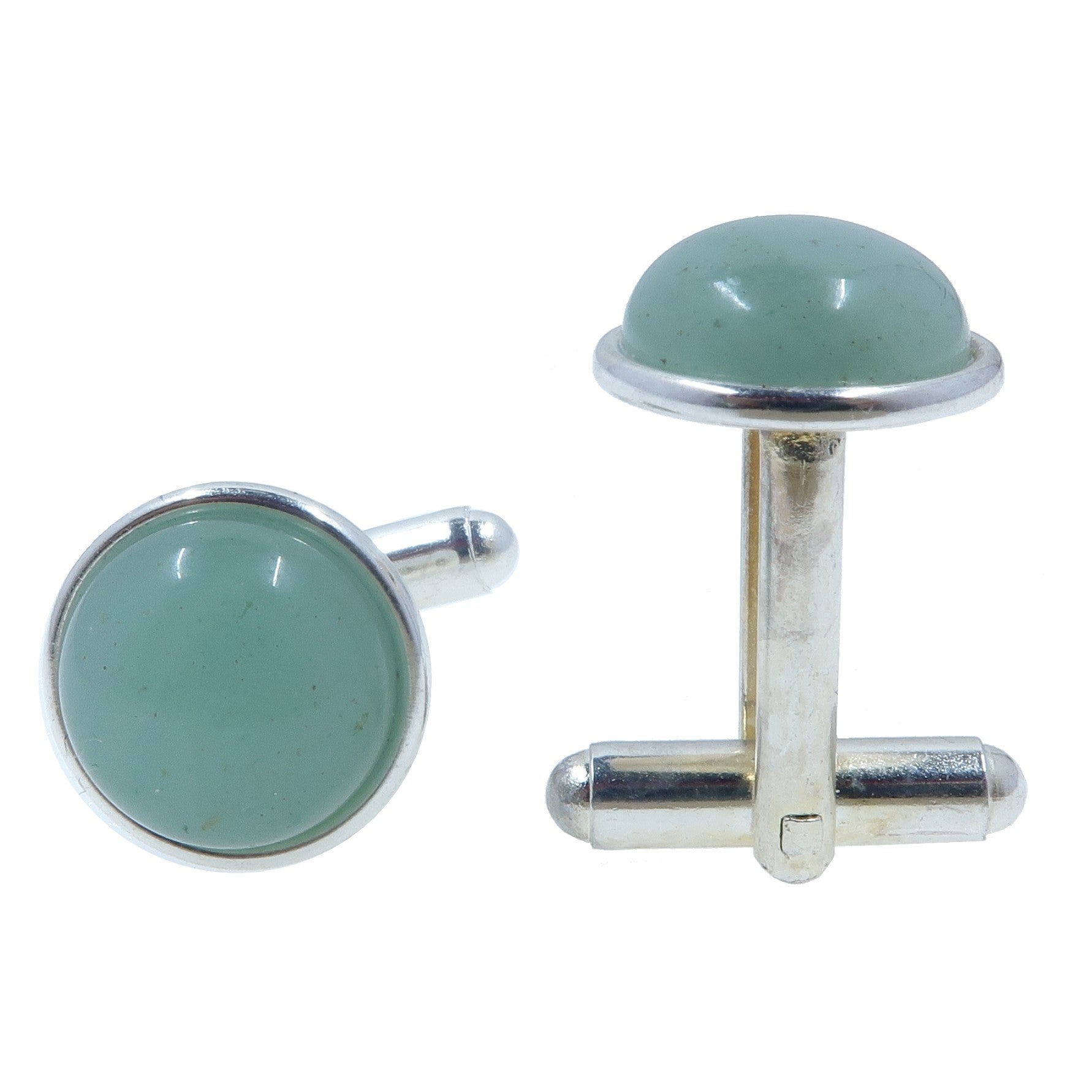 Green Aventurine Cufflinks Dress Success Silver