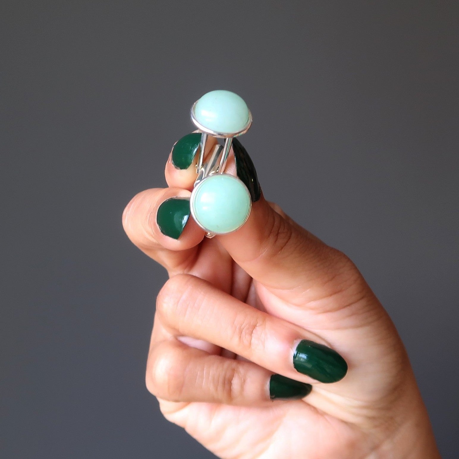 Green Aventurine Cufflinks Dress Success Silver