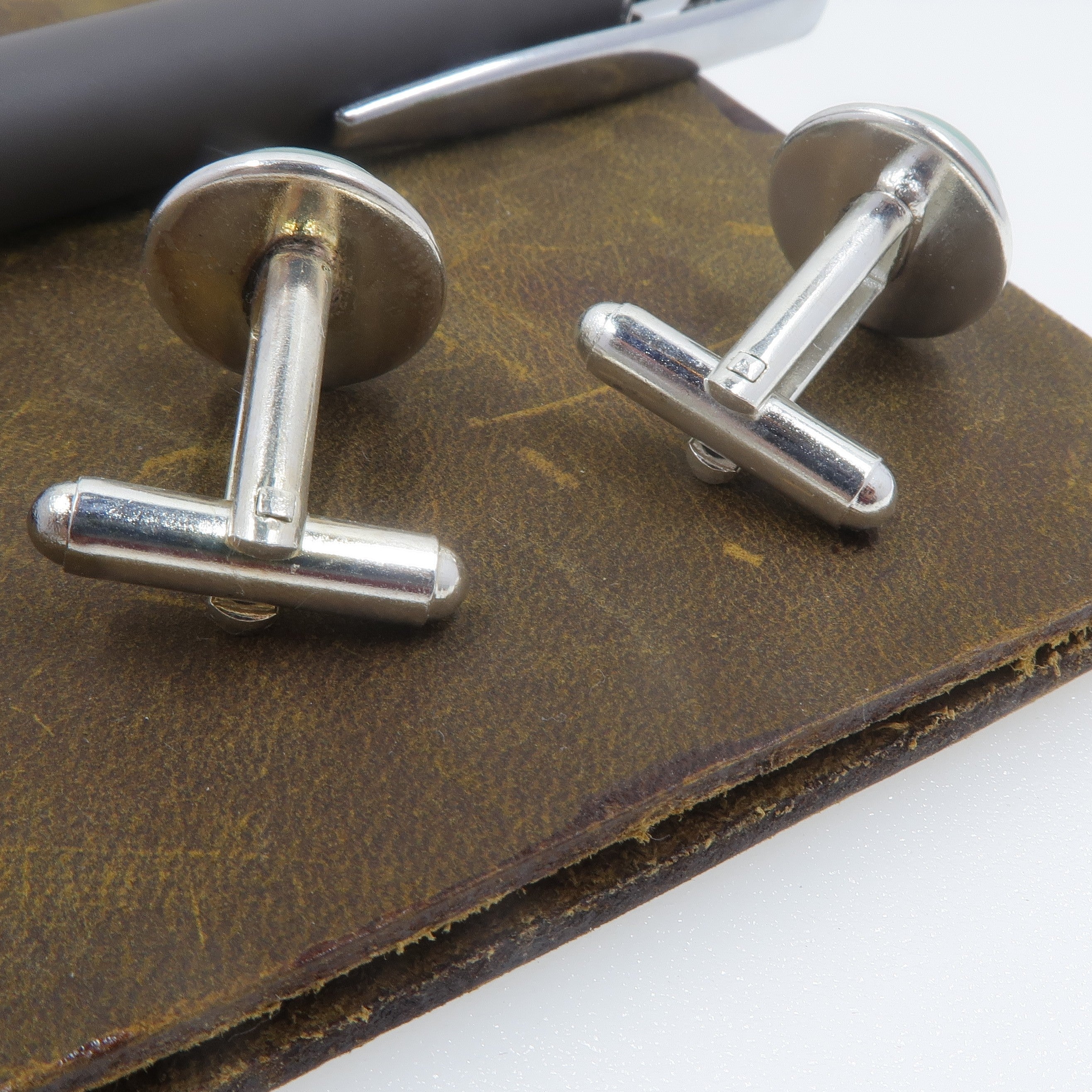 Green Aventurine Cufflinks Dress Success Silver