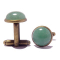 Green Aventurine Cufflinks Wealthy Boss Bronze