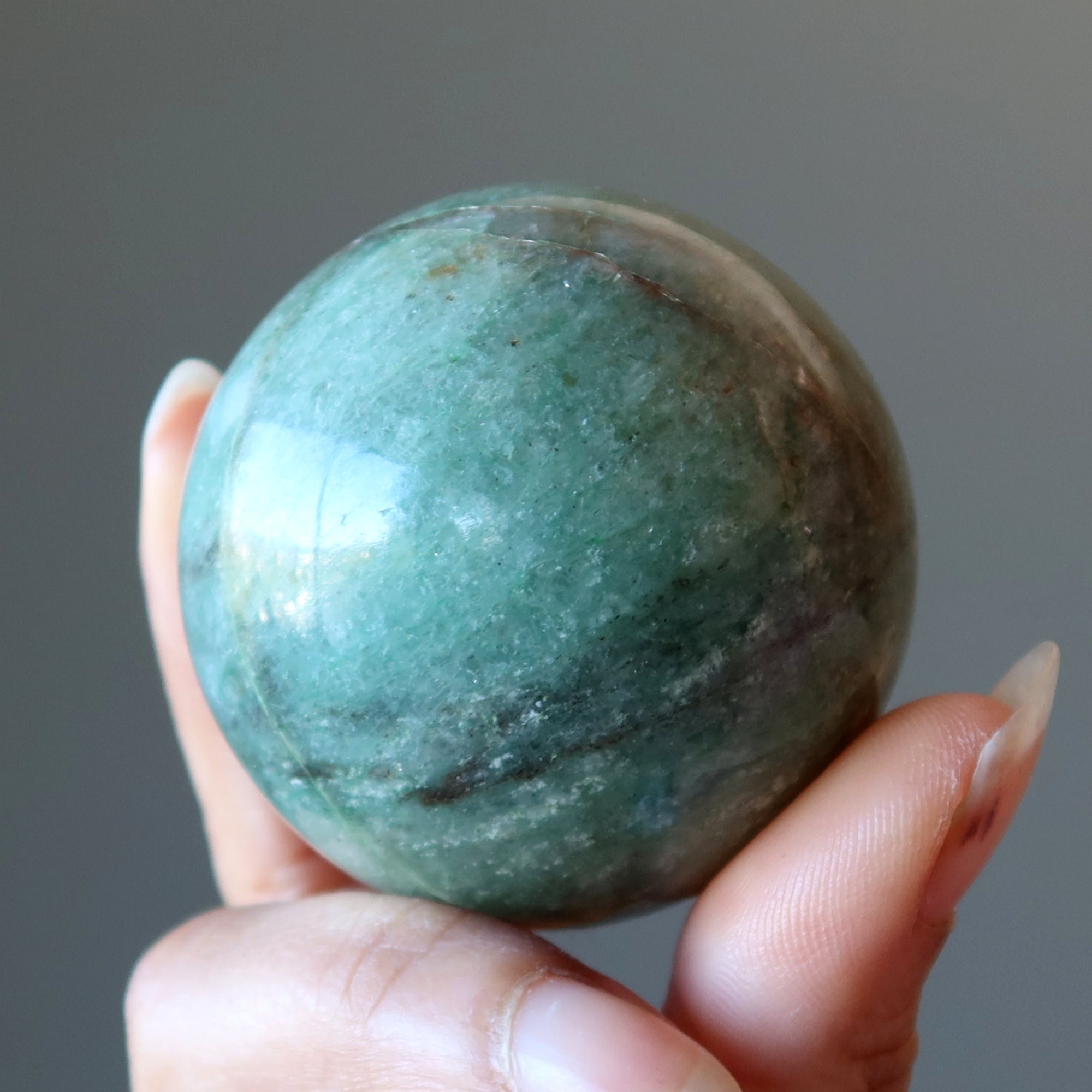 Green Aventurine Sphere Lucky Streaks Crystal Ball