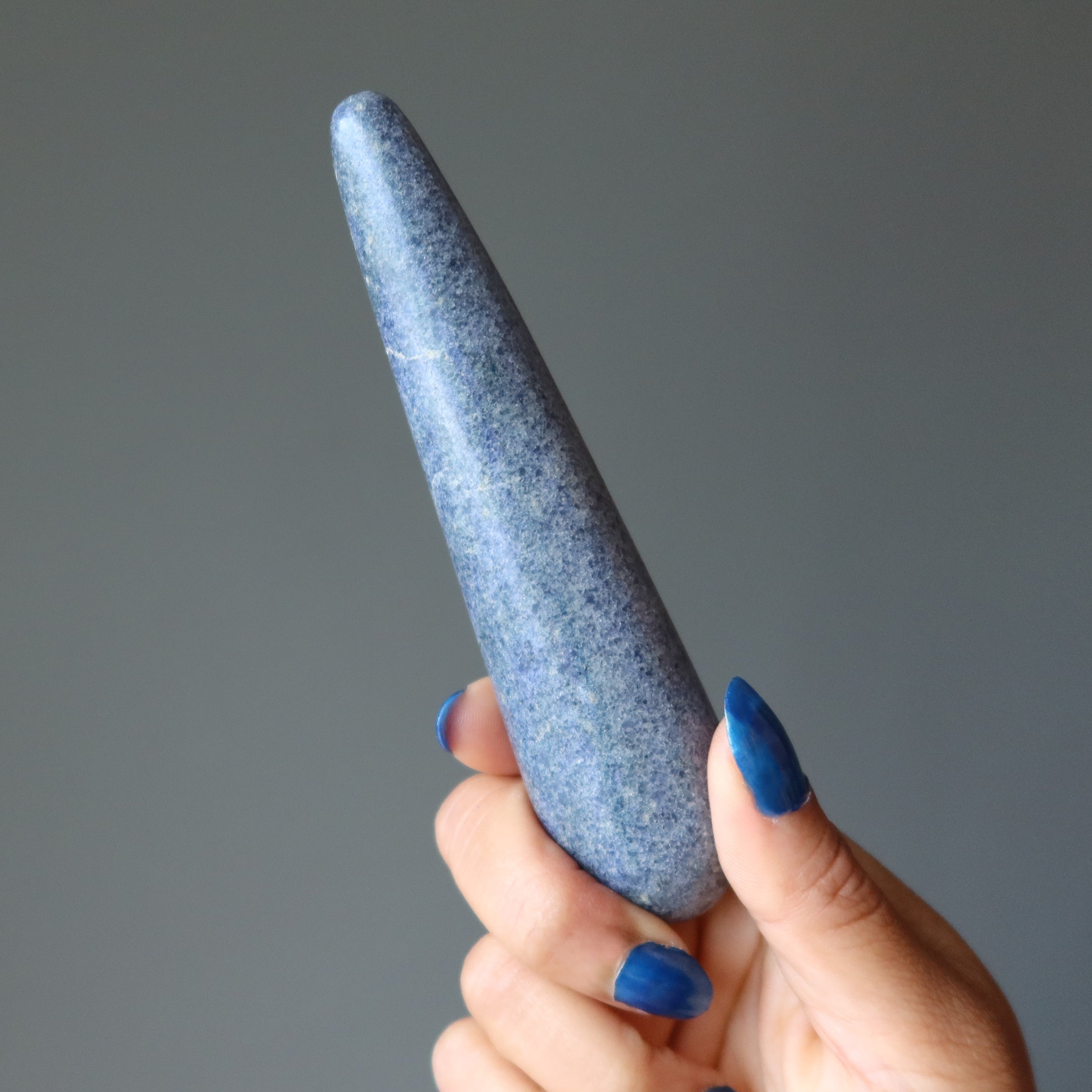 Aventurine Massage Wand Blue Denim Crystal Pressure Point Therapy