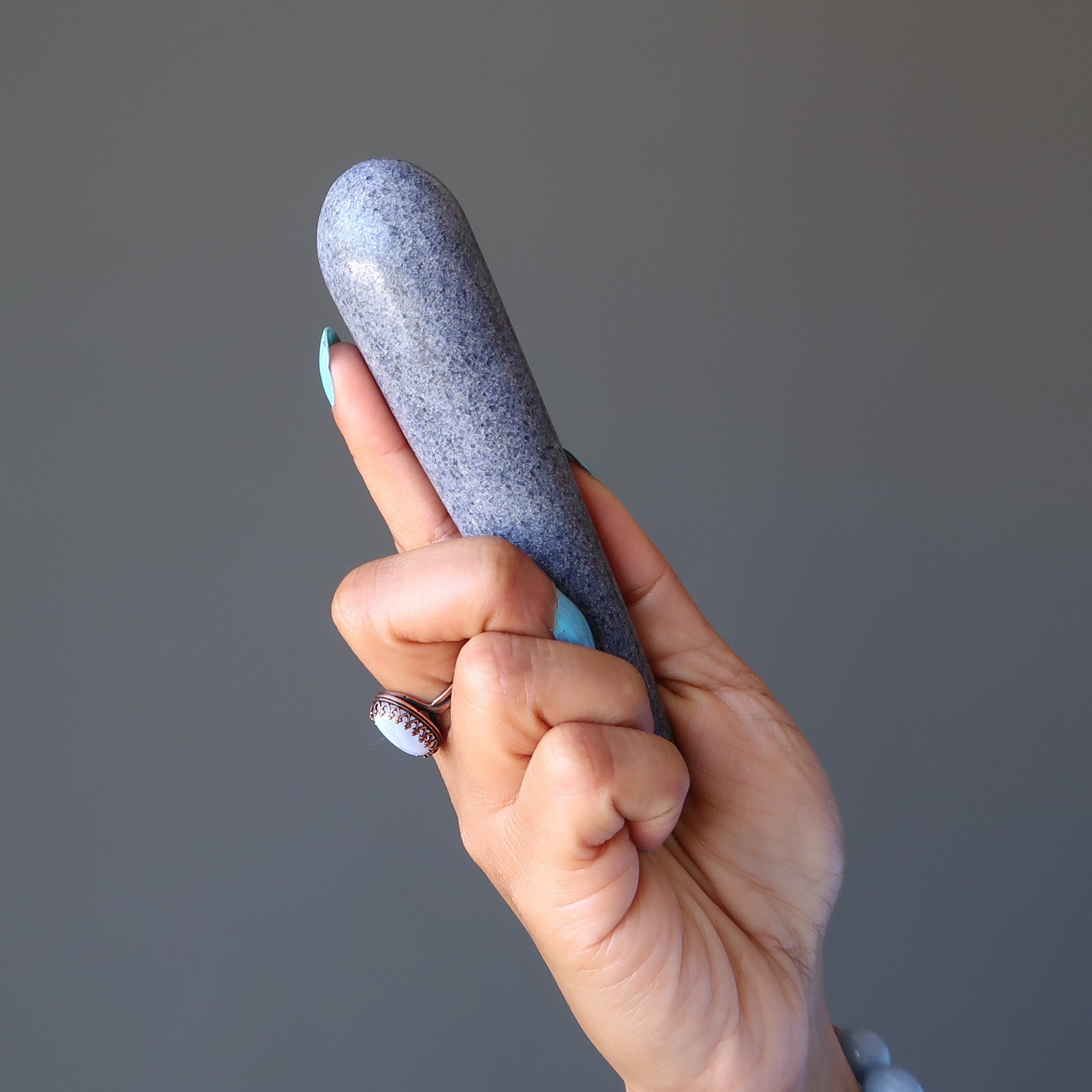 Aventurine Massage Wand Blue Denim Crystal Pressure Point Therapy