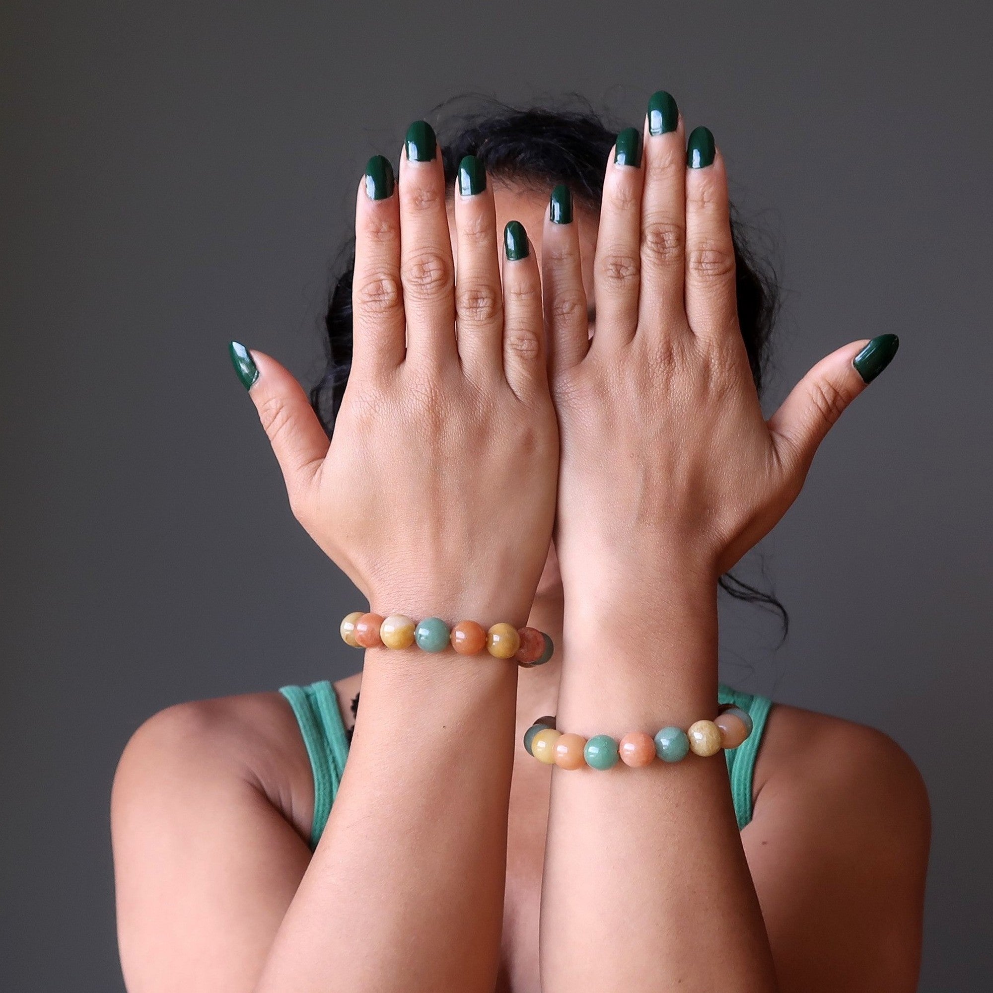 Aventurine Bracelet Multi-Color Gemstone Beads of Abundance