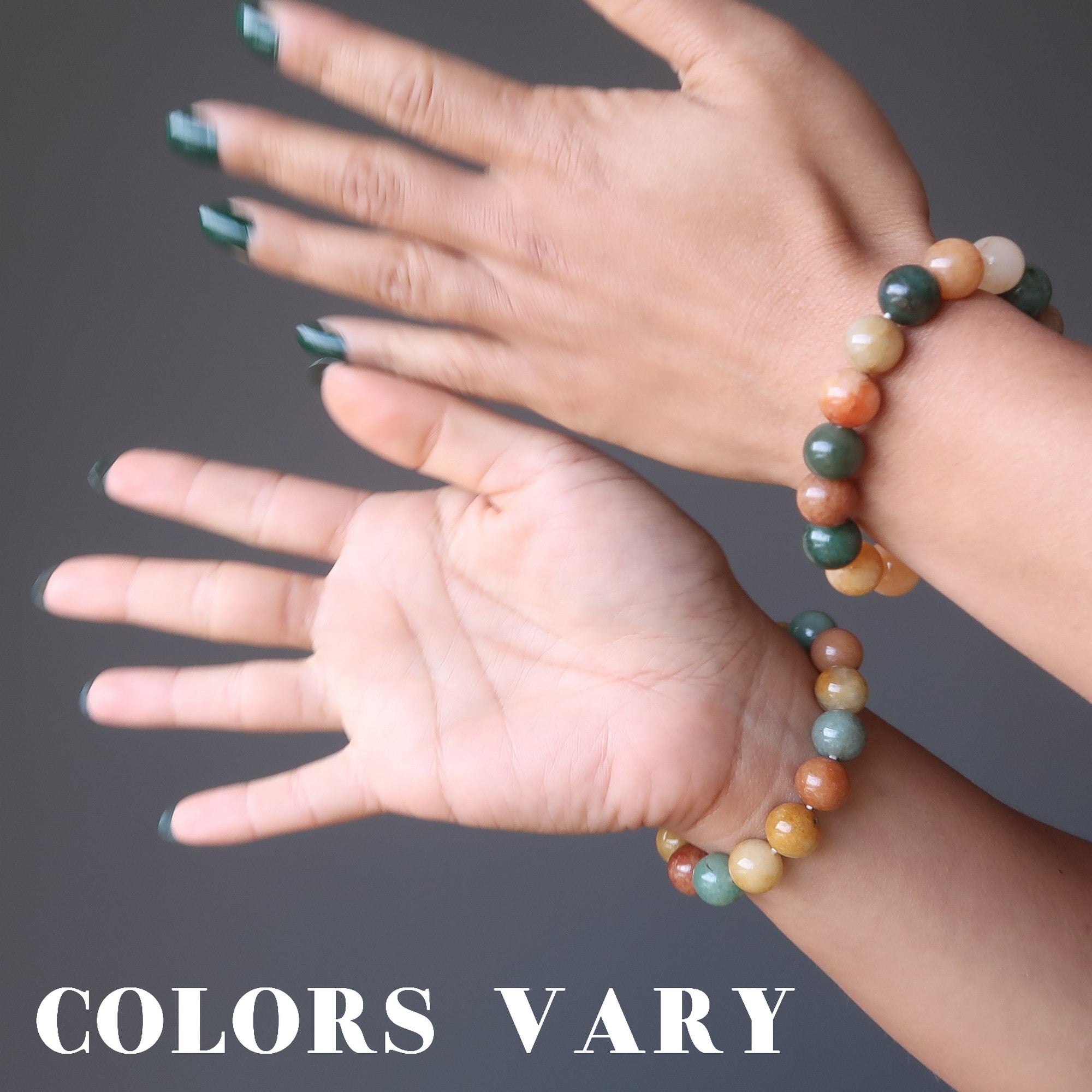 Aventurine Bracelet Multi-Color Gemstone Beads of Abundance