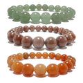 Aventurine Bracelet Set: Green Purple Red Natural Abundance