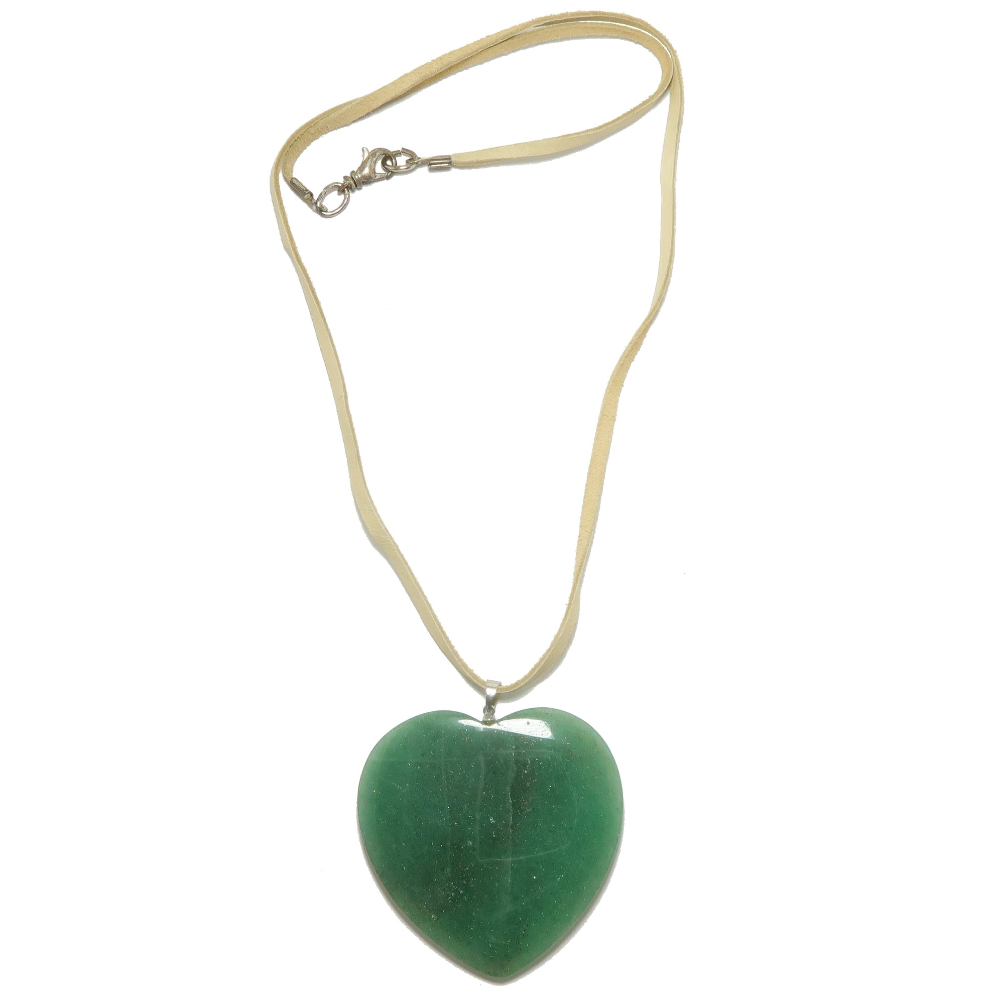 Collier Aventurine Verte Mon Grand Cœur Abondant sur Cuir
