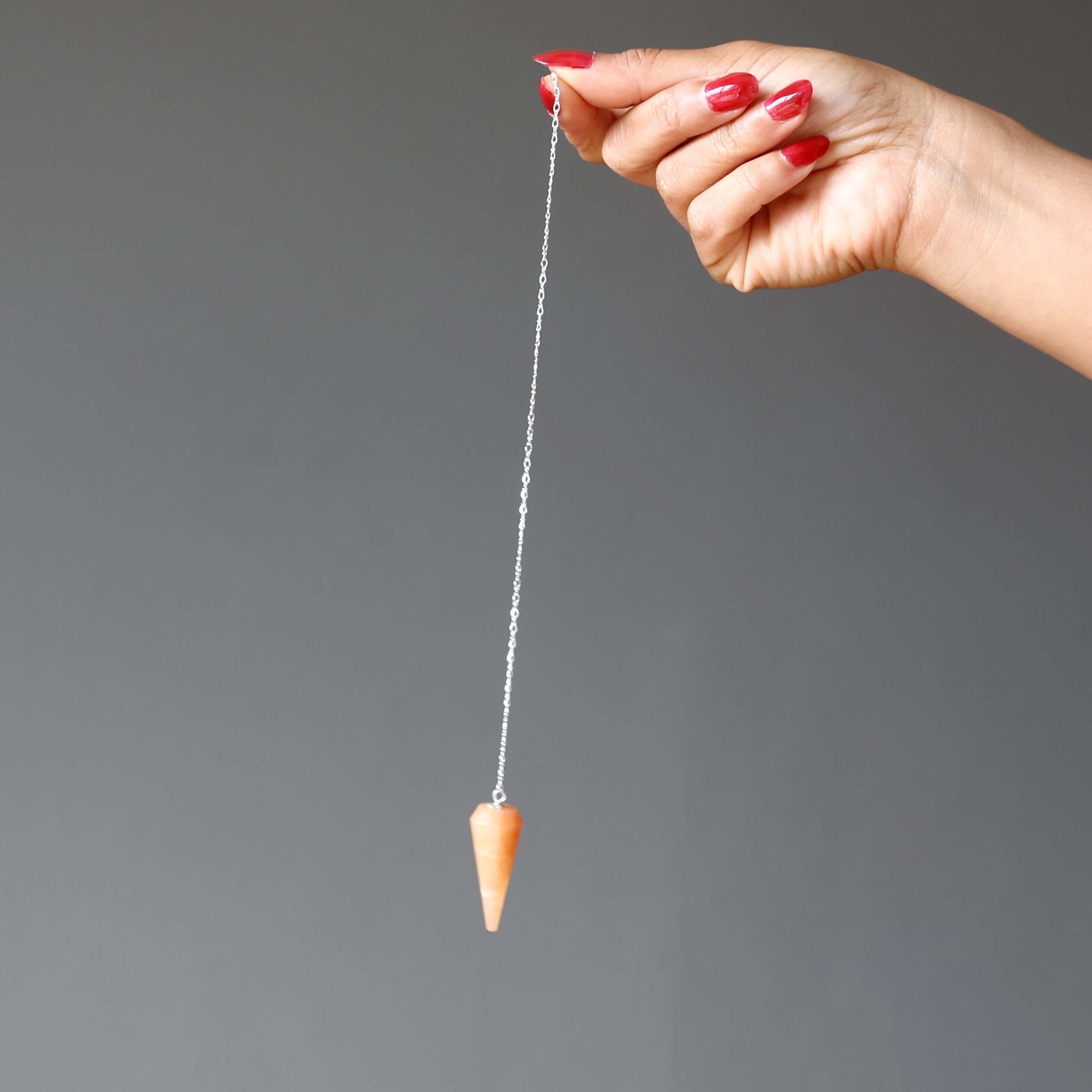 Red Aventurine Pendulum Orange Jolt Sterling Silver