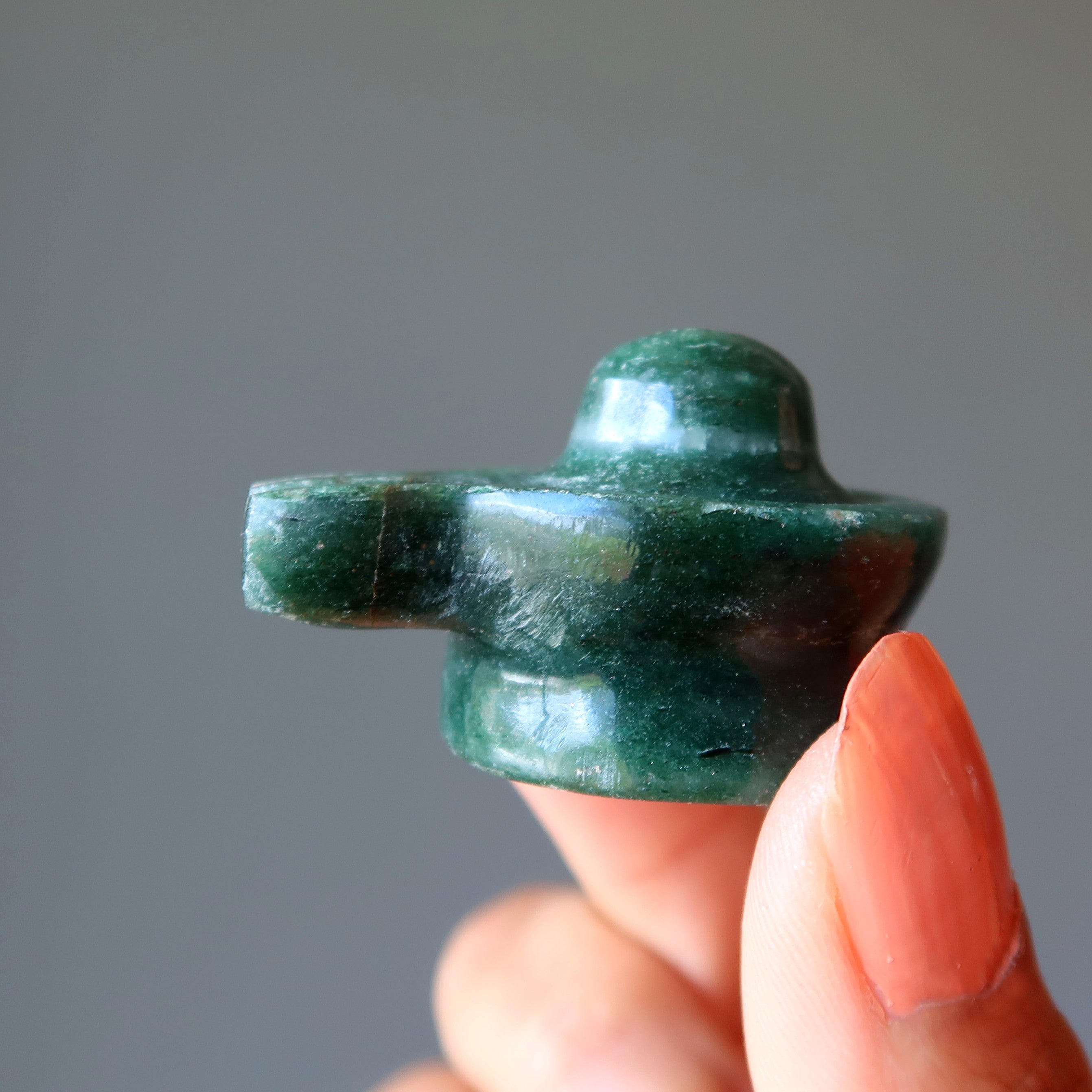 Green Aventurine Shivling Abundance Dark Crystal