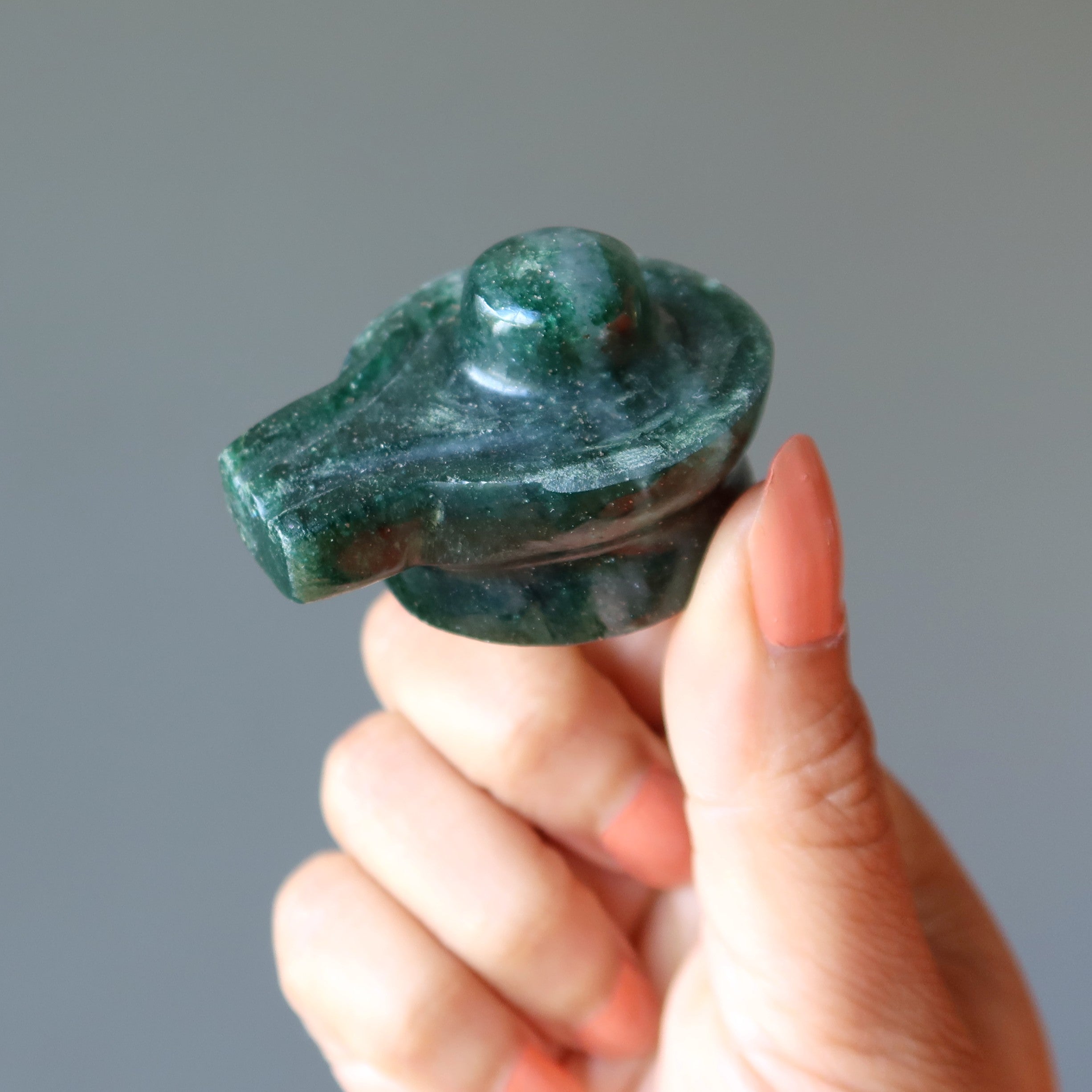 Green Aventurine Shivling Abundance Dark Crystal