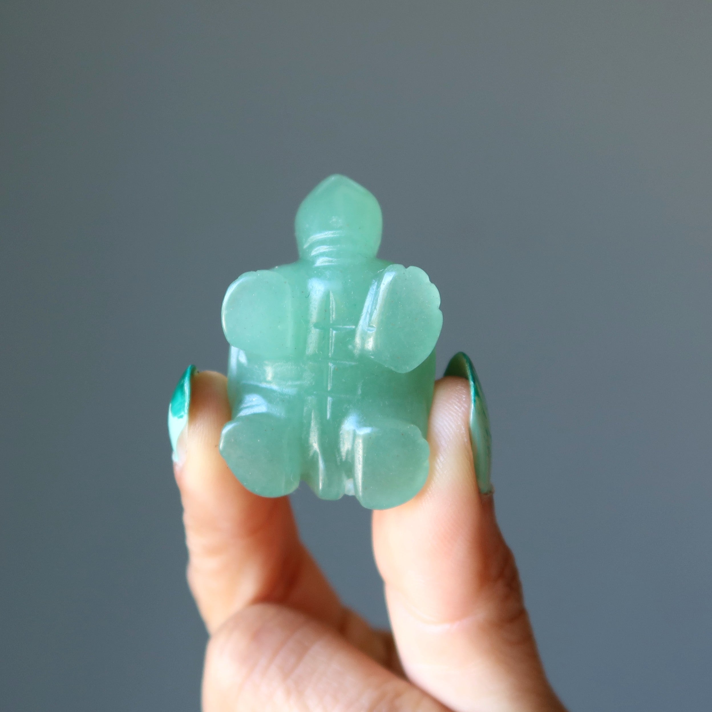 Green Aventurine Turtle Walk of Wealth Stone