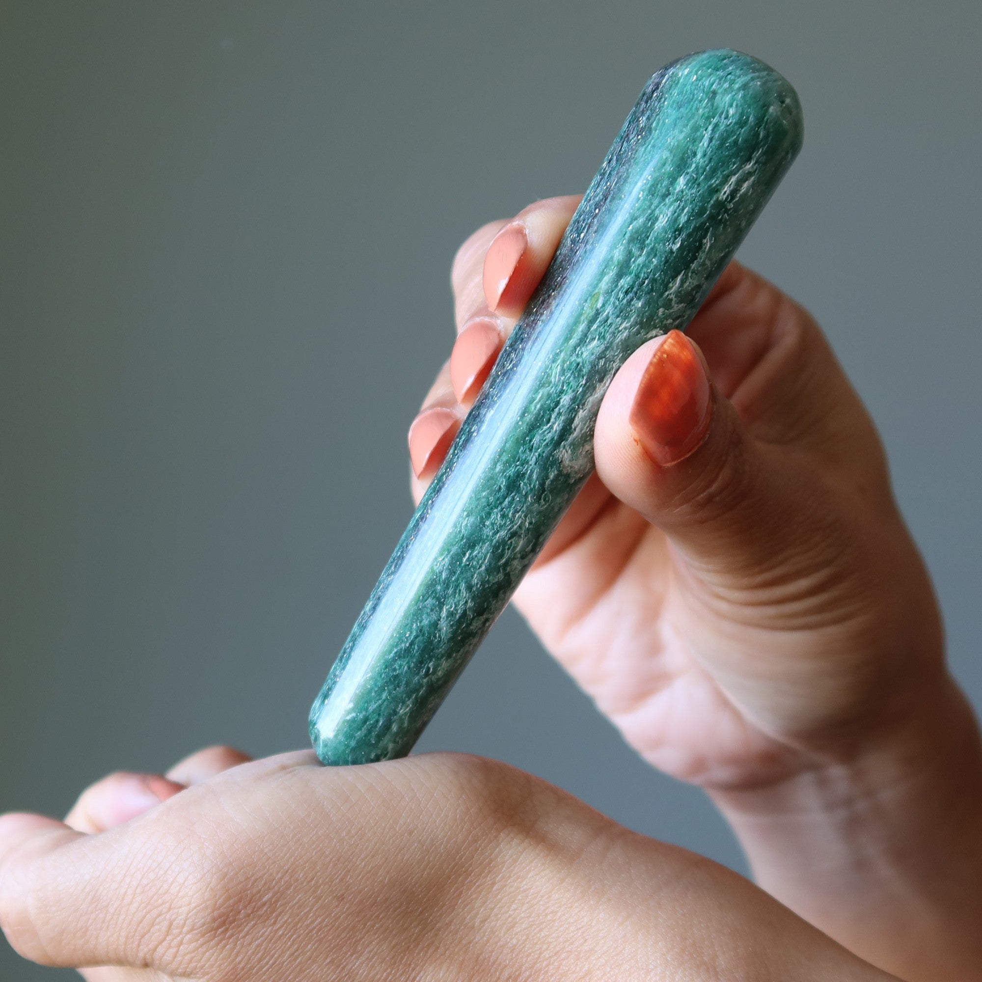 Grüner Aventurin Massagestab Geldfluss