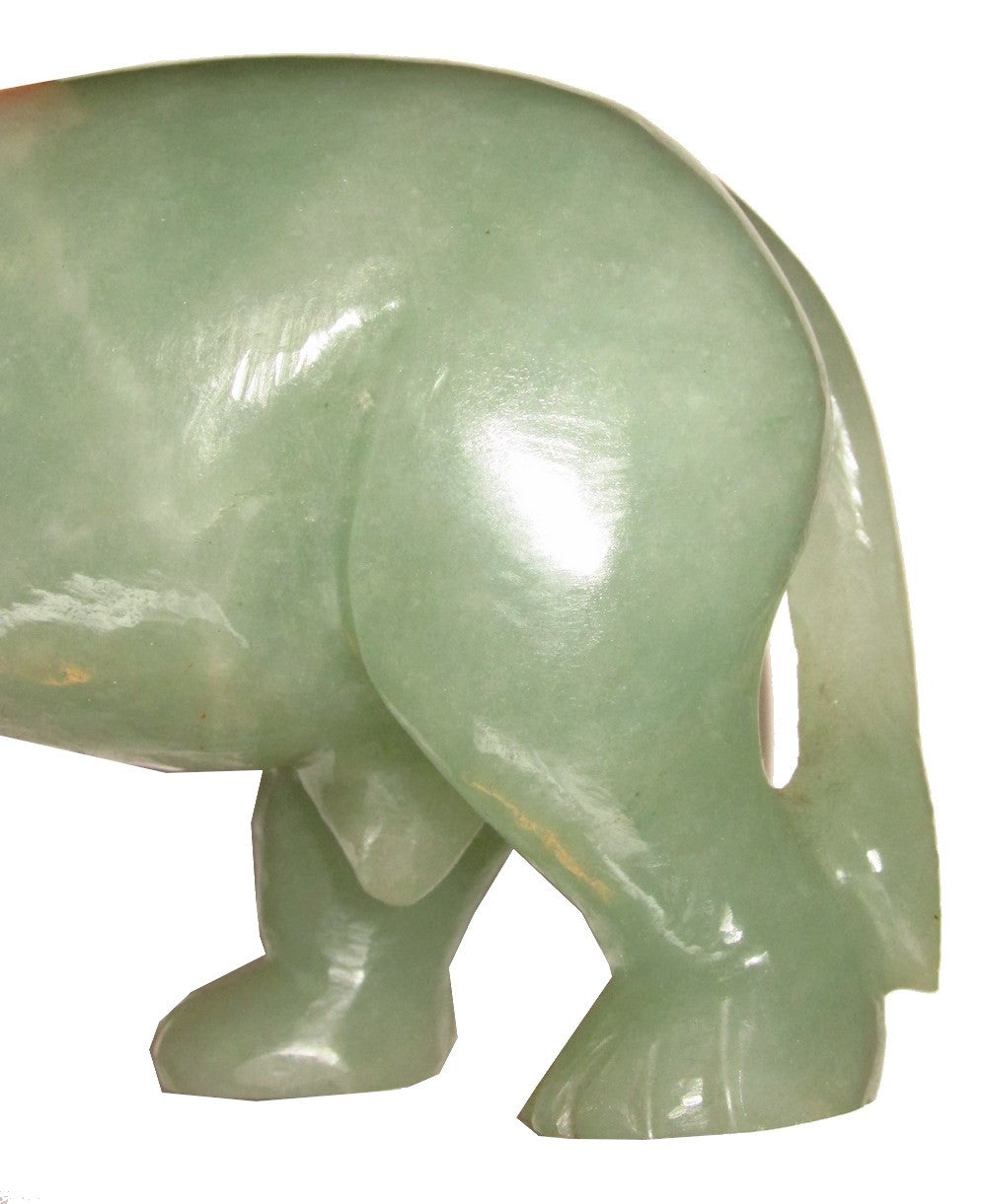 Lion Vert Aventurine Majestueux Abondance Chat Sculpture Animal Totem
