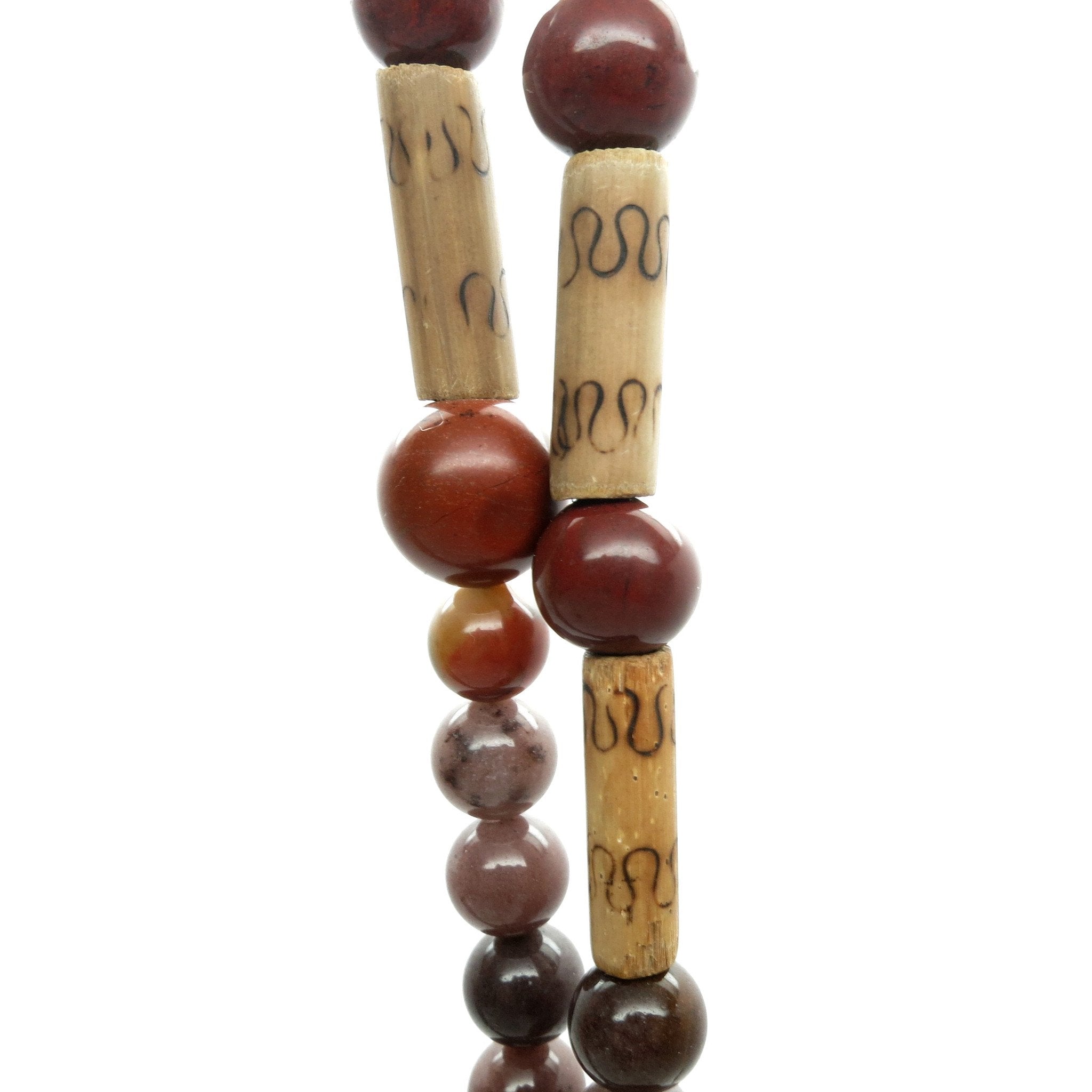 Collier Aventurine Violette Jaspe Rouge Bambou Sauvage