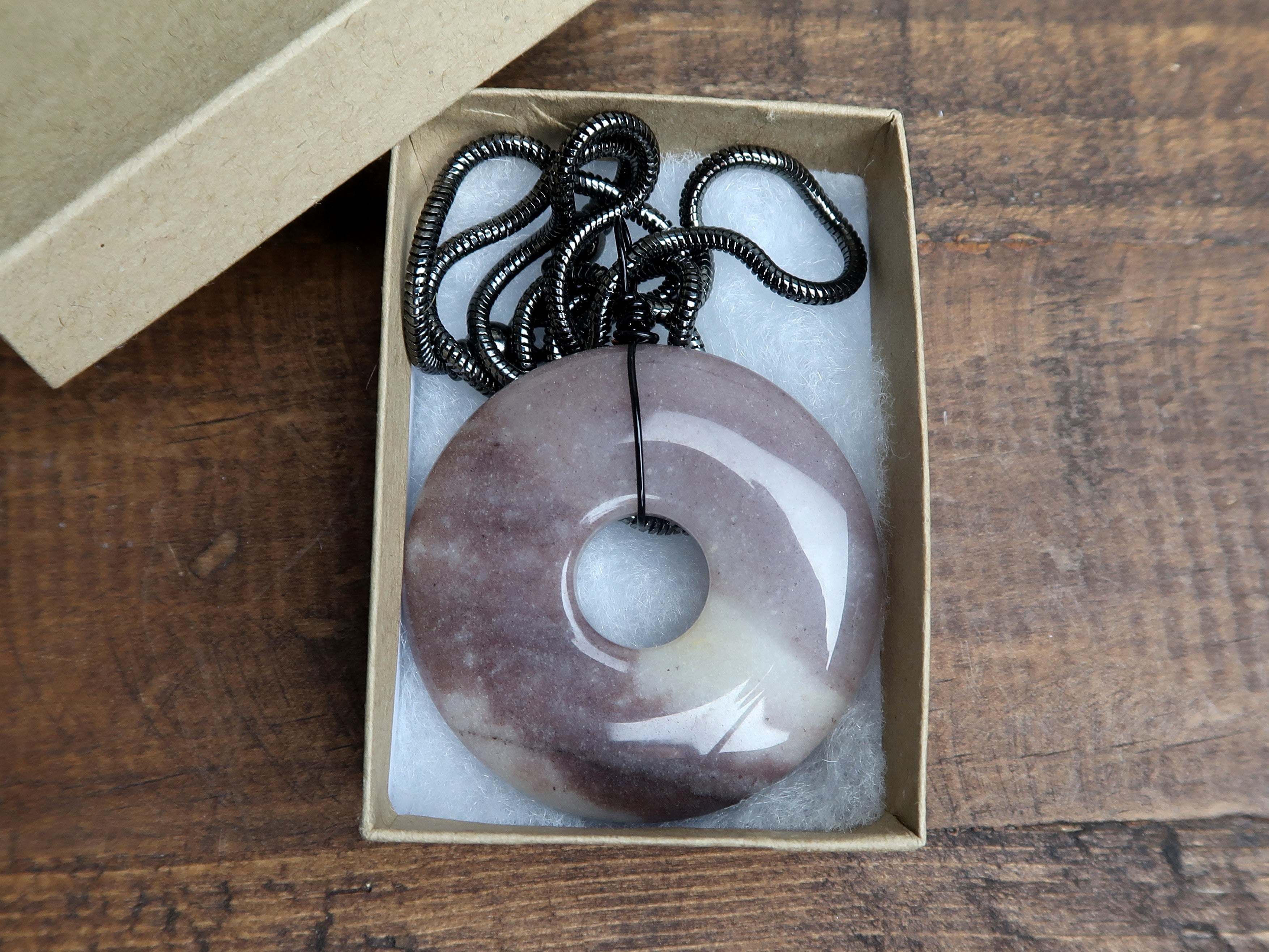 Purple Aventurine Necklace Large Donut Amulet Abundance