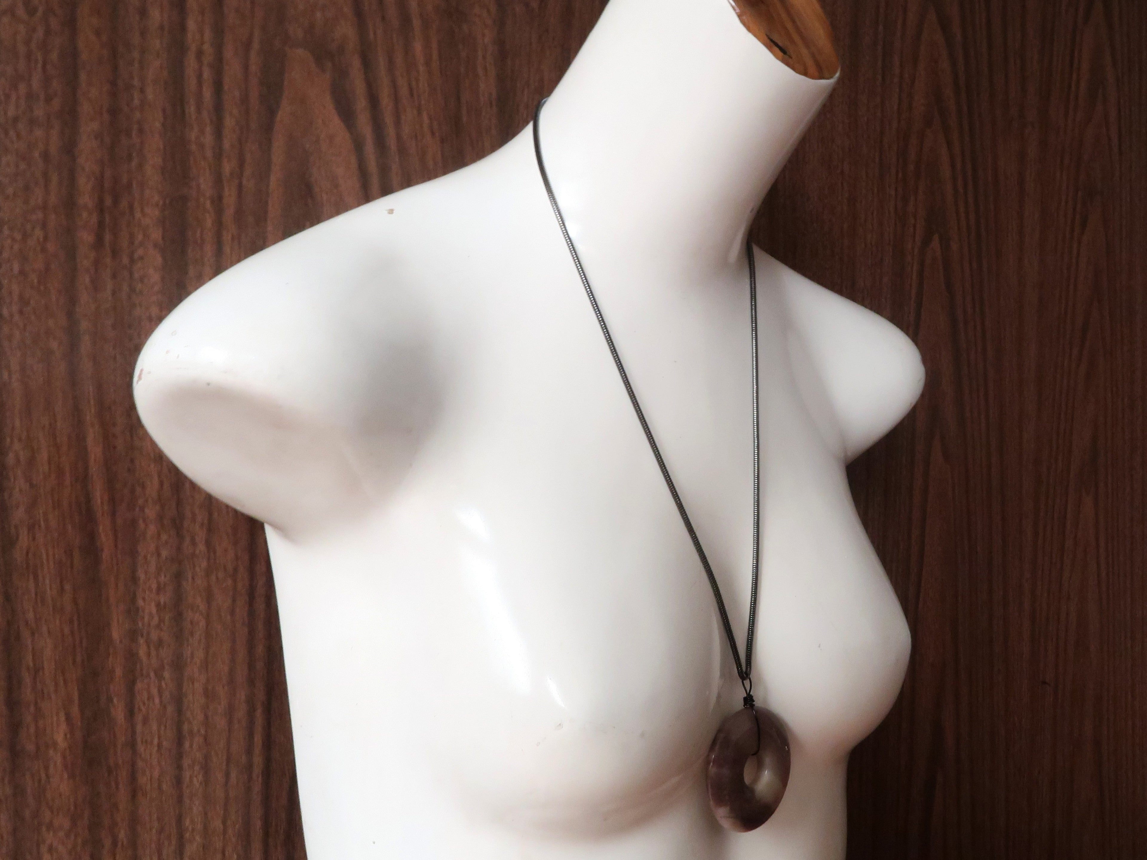 Purple Aventurine Necklace Large Donut Amulet Abundance