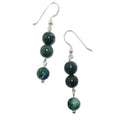 Boucles d'oreilles Azurite Monde merveilleux Malachite Argent sterling