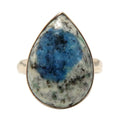 Azurite Ring Blue Granite K2 Sterling Silver Size 8.5