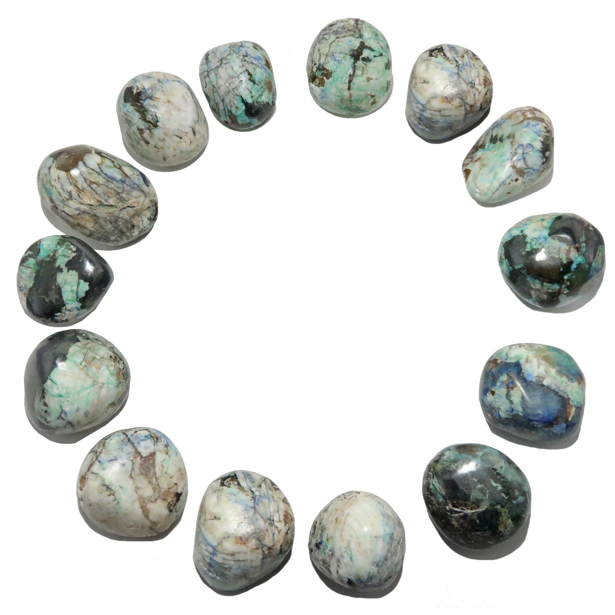 Azurite Trommelstein Blau Grün Malachit Freude
