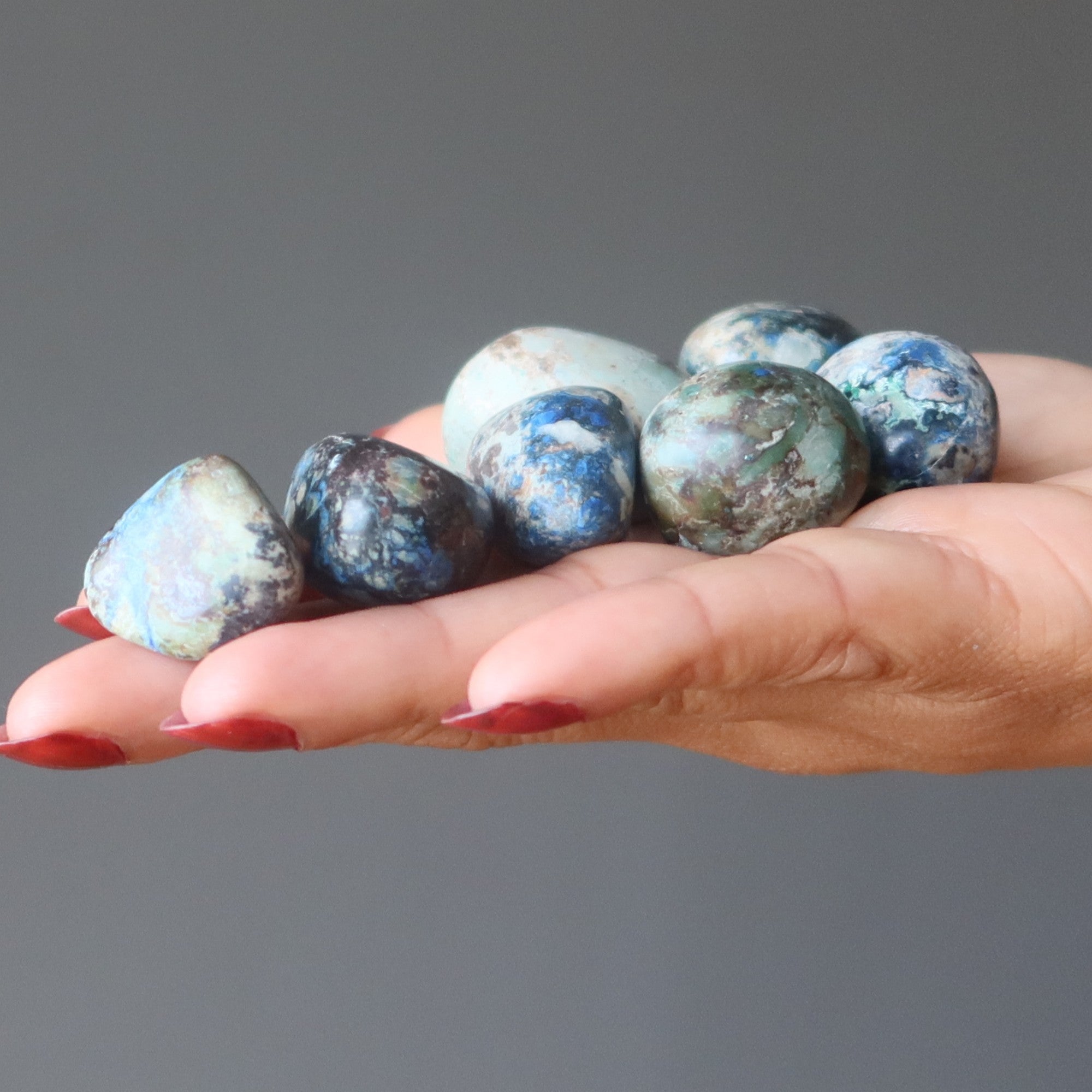 Azurite Trommelstein Blau Grün Malachit Freude