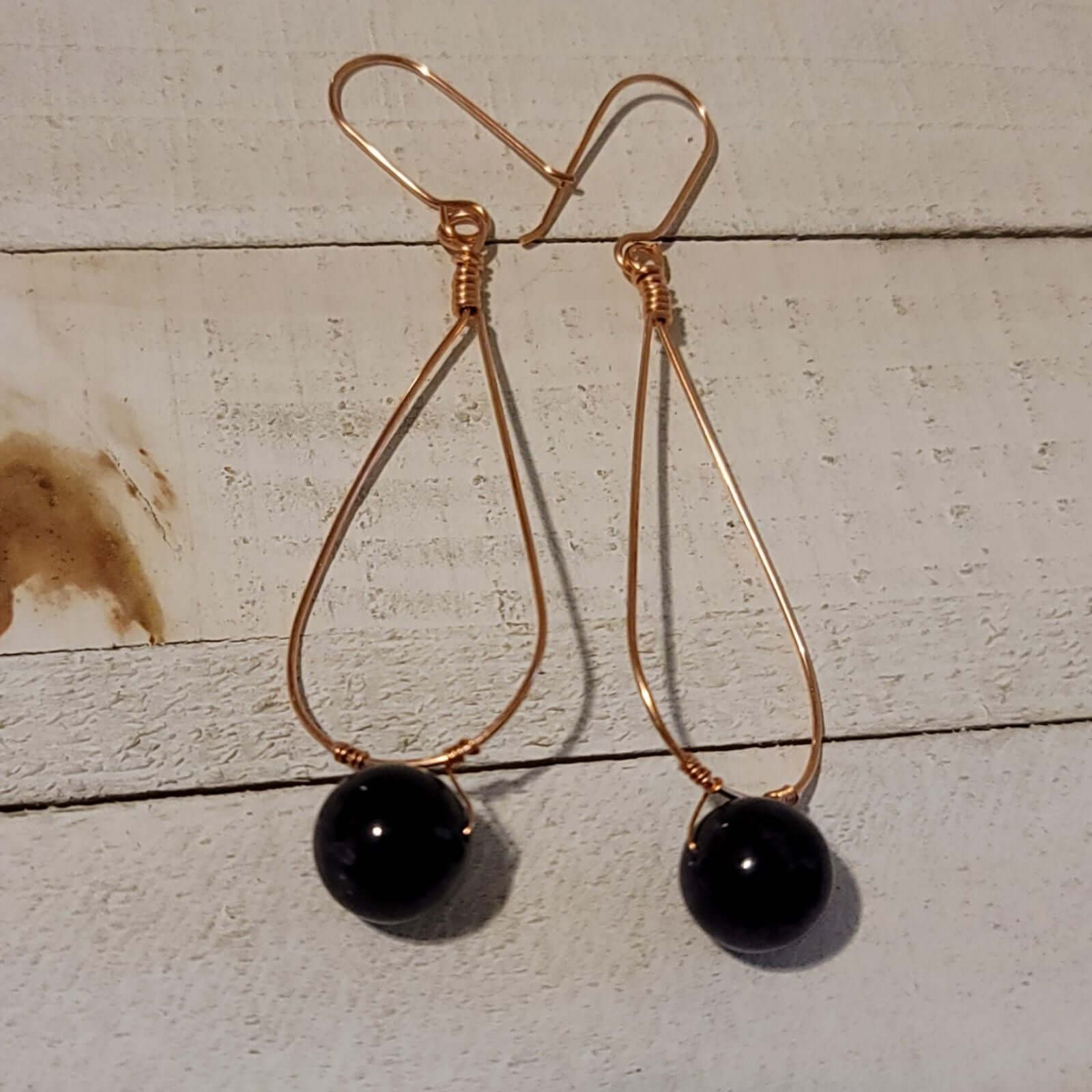 Handmade Tear Drop Amethyst Dangle Earrings