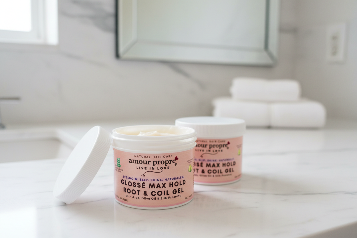 Glossé Max Hold Root & Coil Gel
mit Aloe, Olivenöl & Seidenproteinen