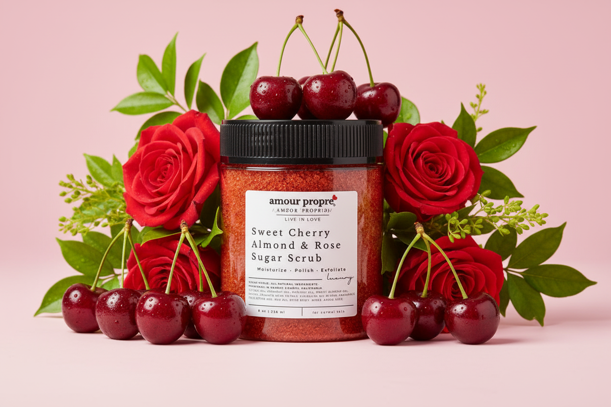 Zuckerpeeling Süße Kirsche, Mandel & Rose - Körperpeeling und Feuchtigkeitspflege