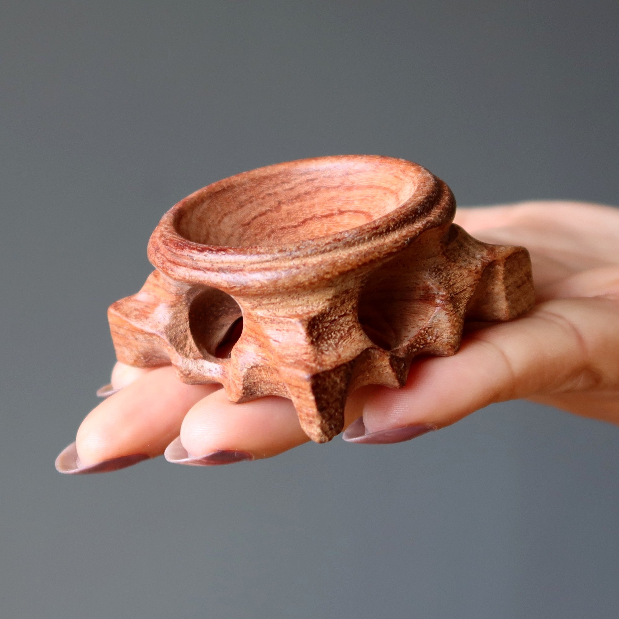 Présentoir en bois rustique pour boule, œuf et pierres