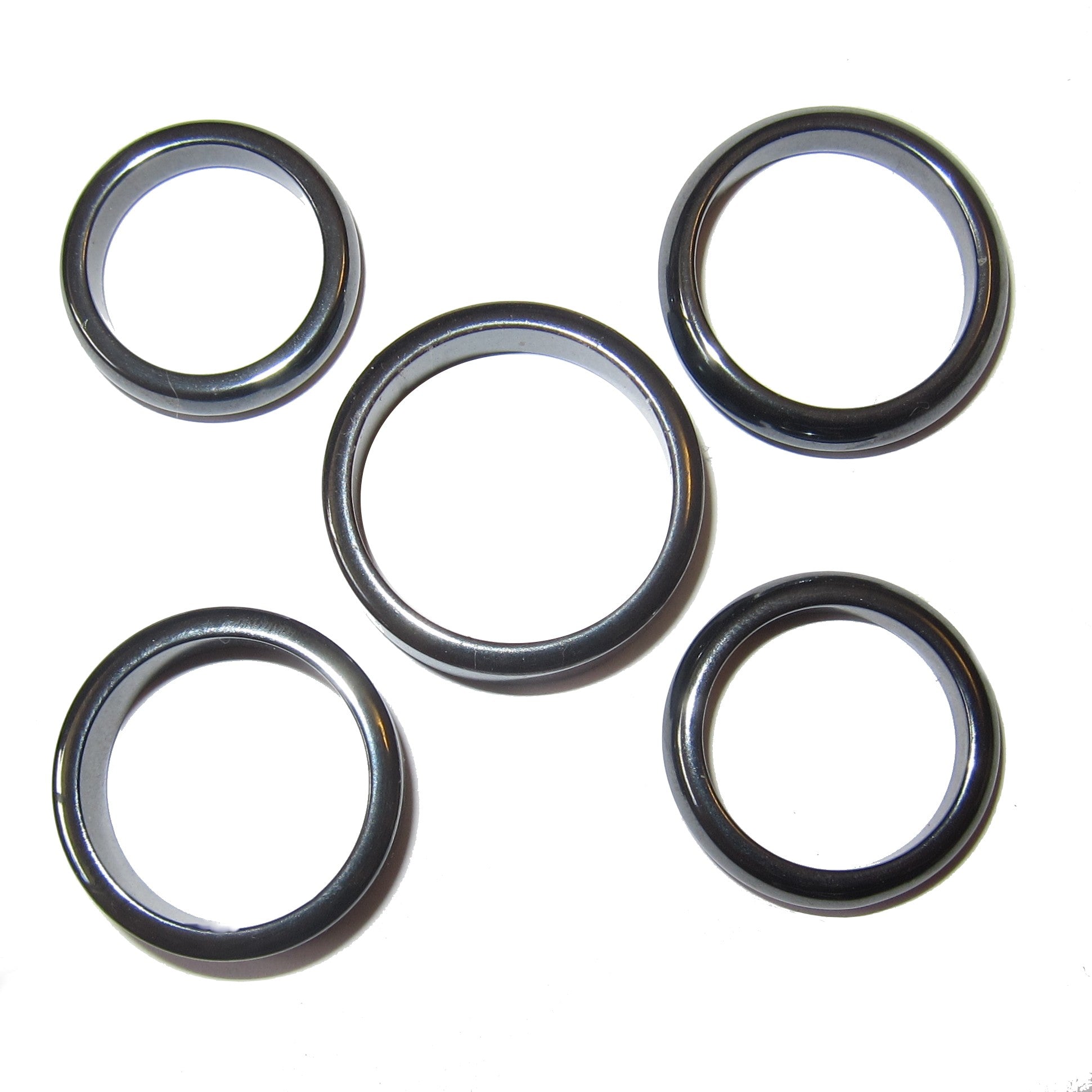 Display Ständer 5 Hämatitringe für Kugeln, Eier und Steine
