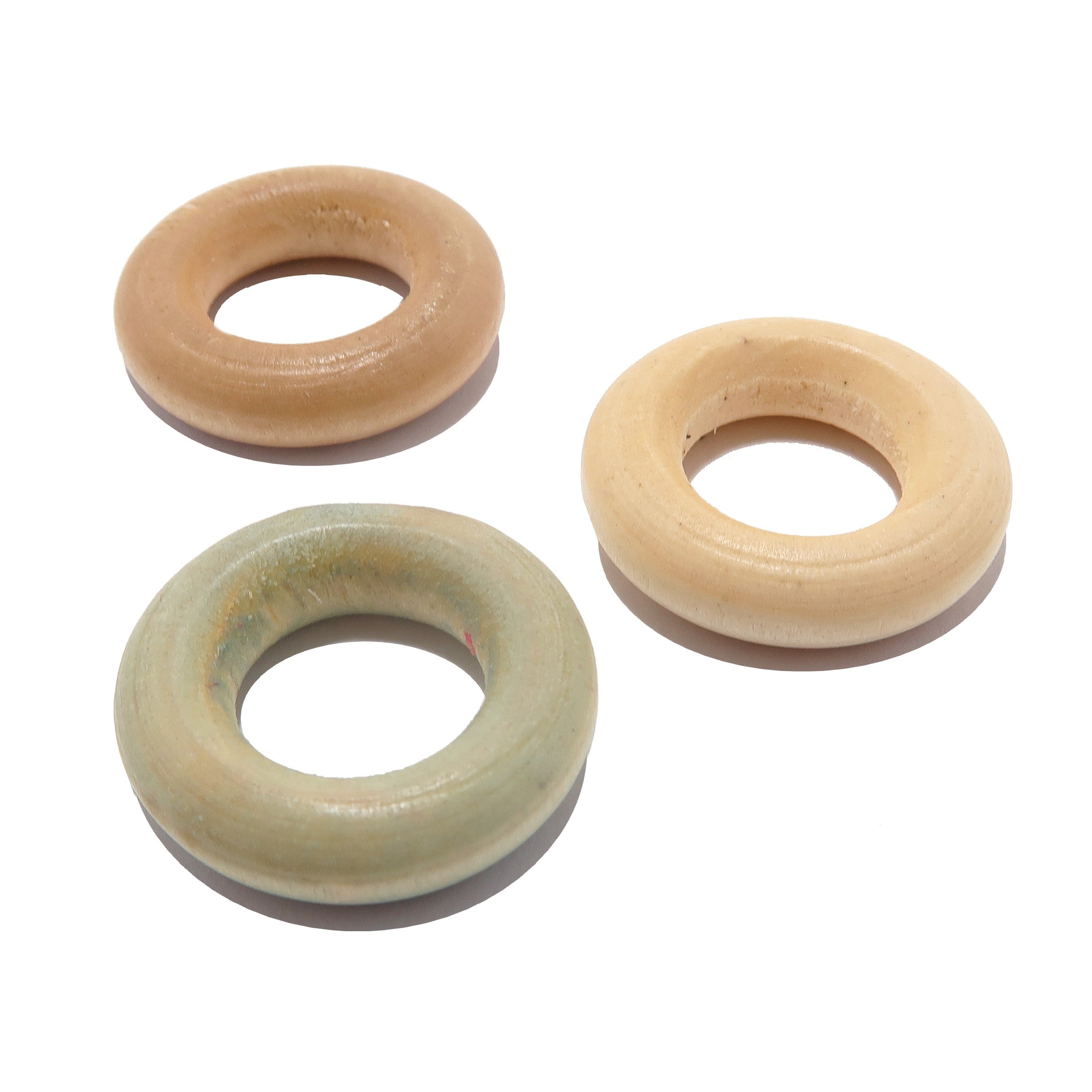 Display Stand 3 Wood Rings for Ball Egg Stones