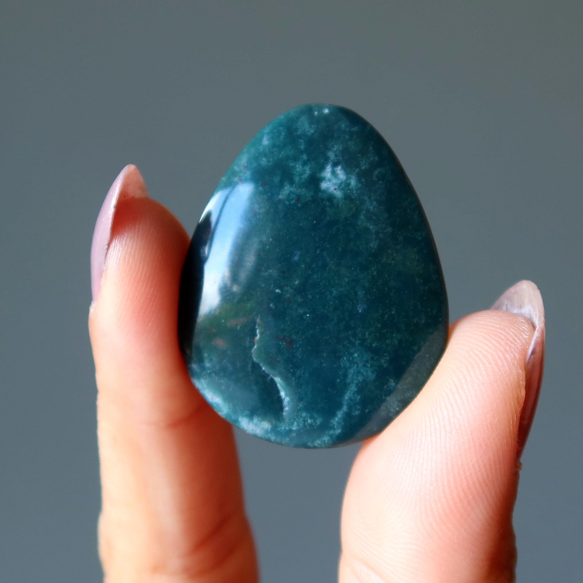 Bloodstone Grid Crystal Green Positivity Pear