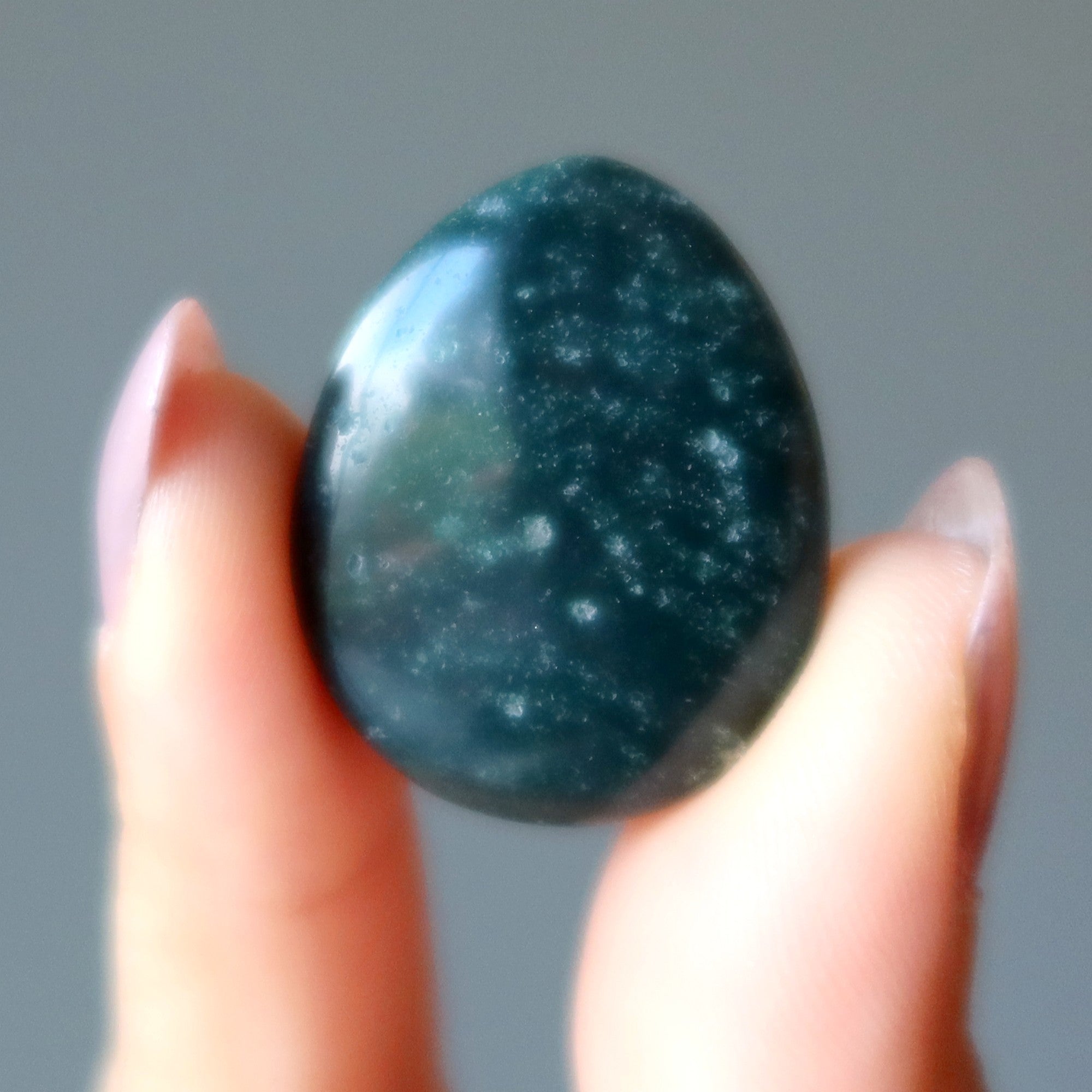 Bloodstone Grid Crystal Green Positivity Pear
