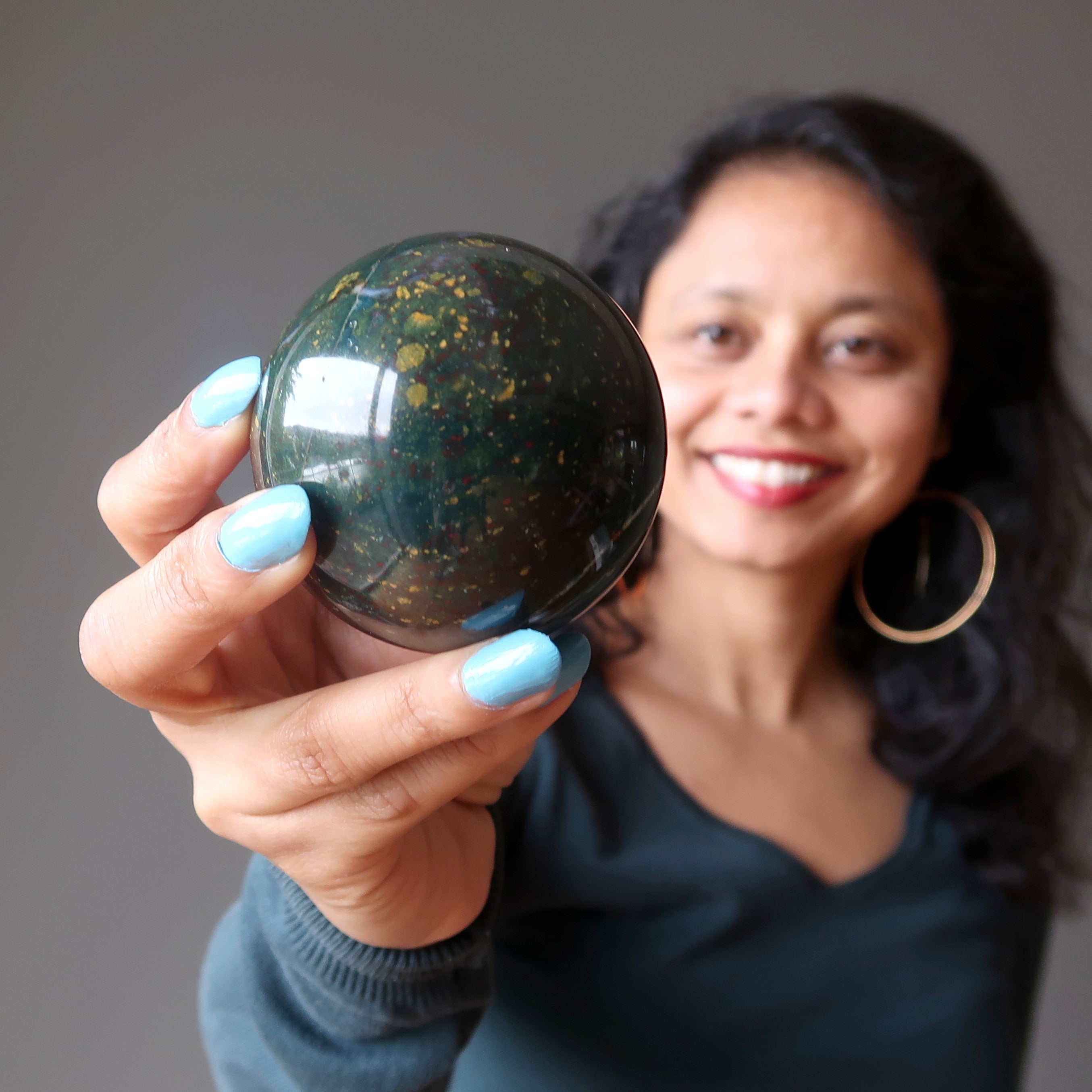 Bloodstone Sphere Festive Abundance Crystal Ball