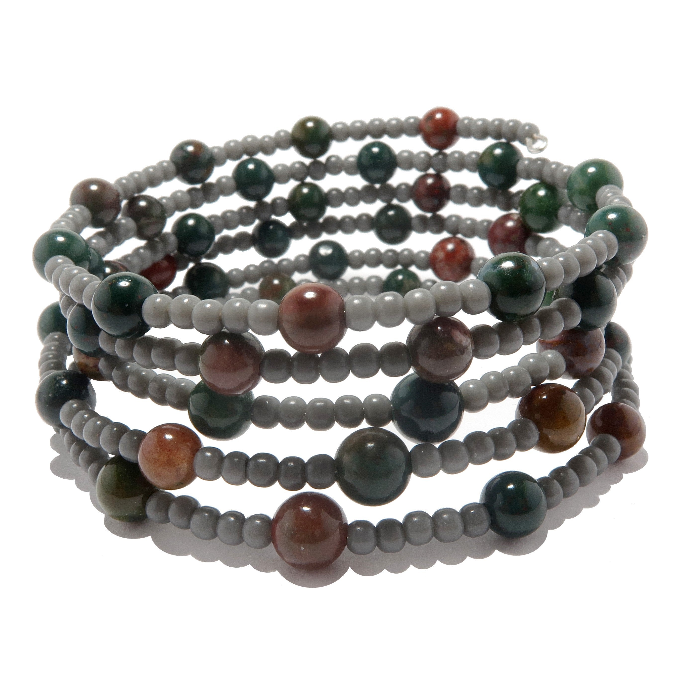 Bracelet Pierre de Sang Fil Mémoire Réglable Empilable Magique
