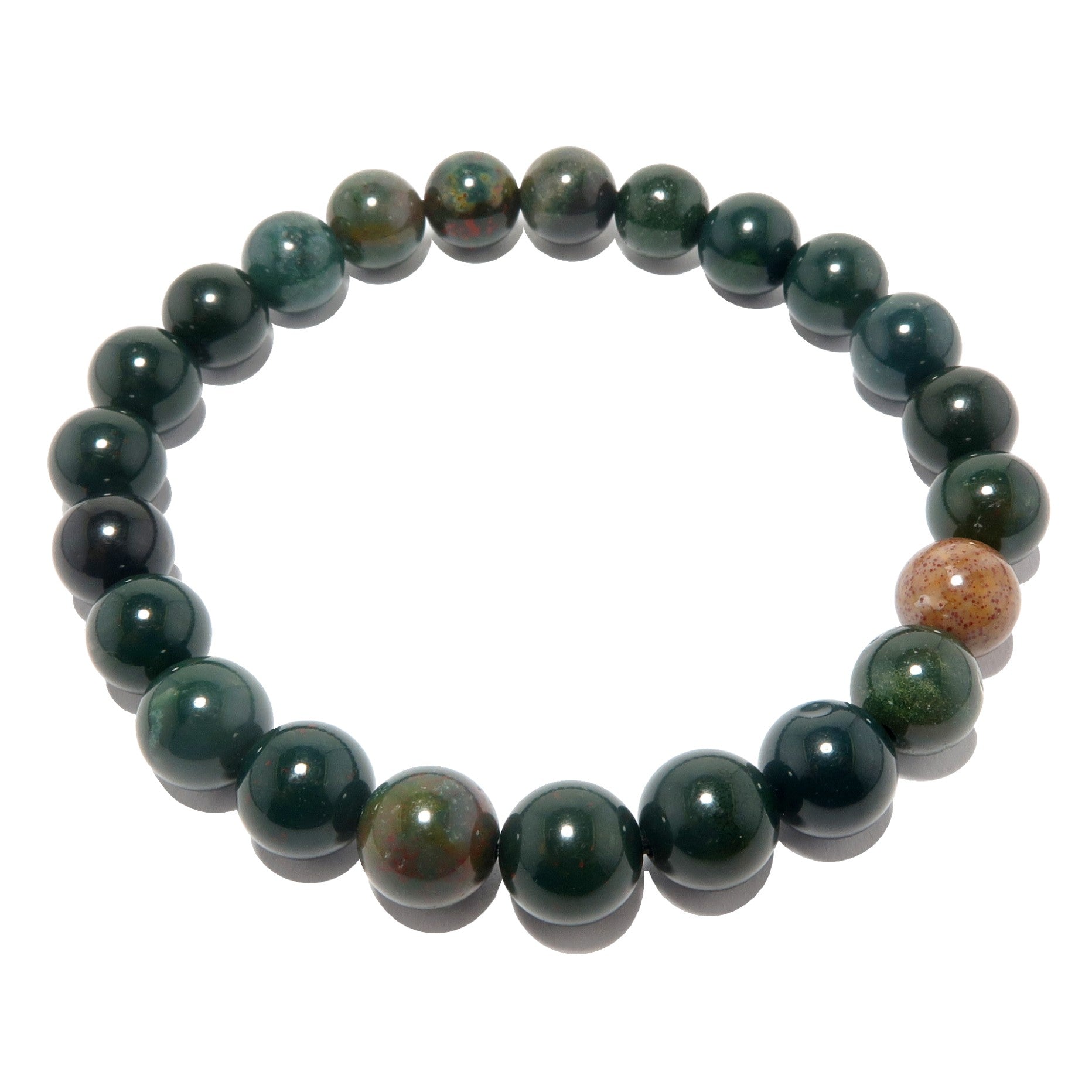 Bloodstone Bracelet Natural Gemstone Beads Vivid Motivation