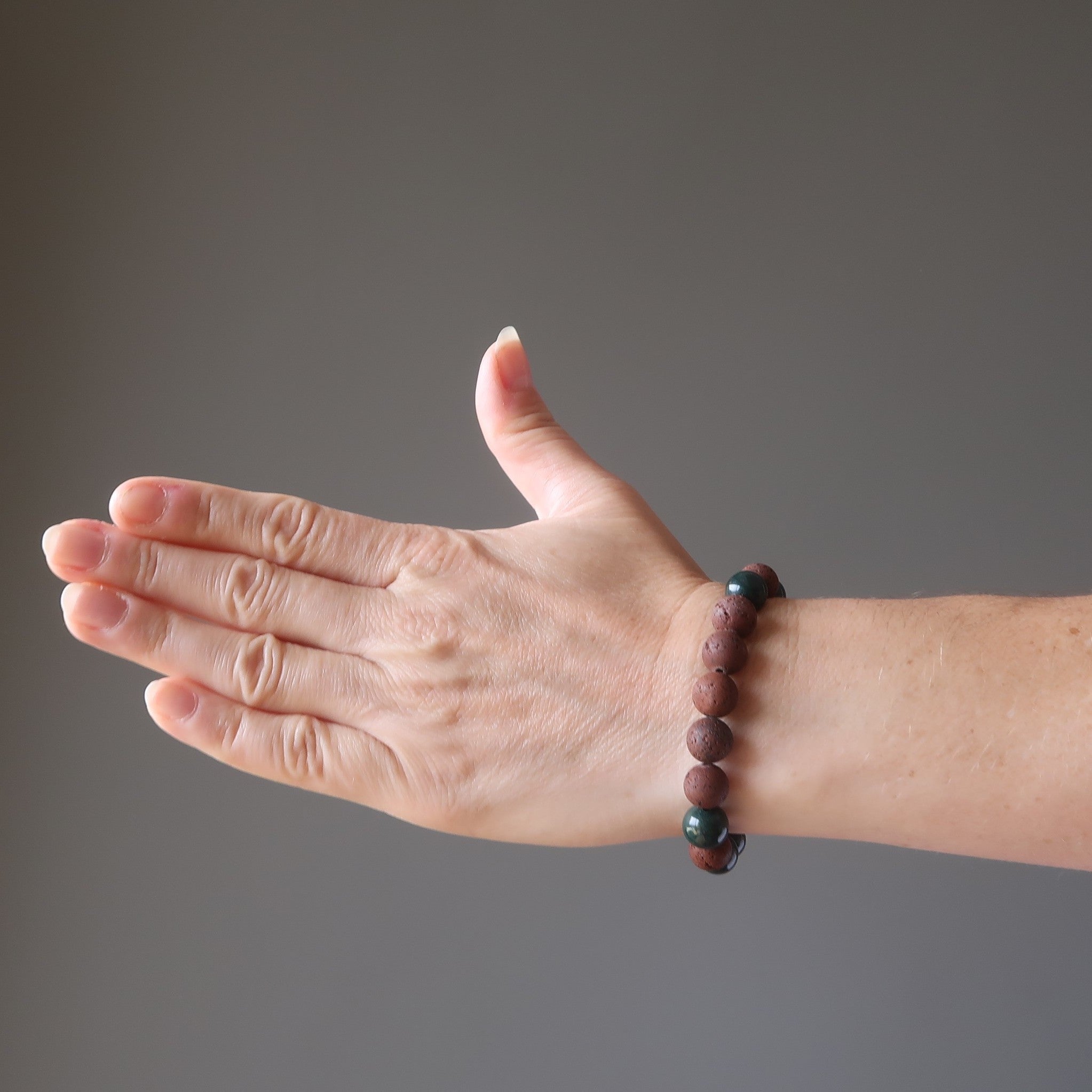 Blutsteinarmband & rote Lavakristallperlen Erdung