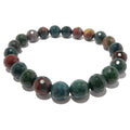 Bracelet en Héliotrope Facetté Vert Rouge Pierre de Sang Pouvoir